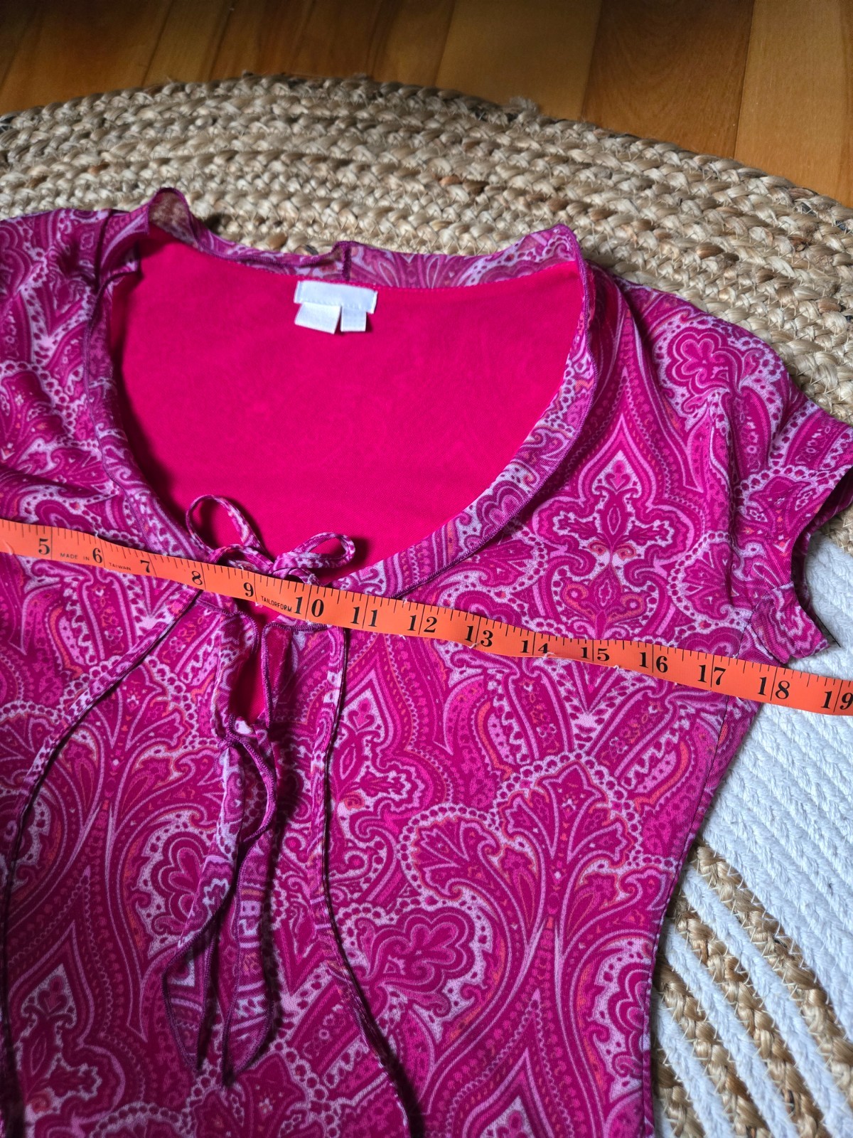 Vintage Y2K Zara Hot Pink Paisley Midi Dress Mesh Boho Chic Summer Beachwear