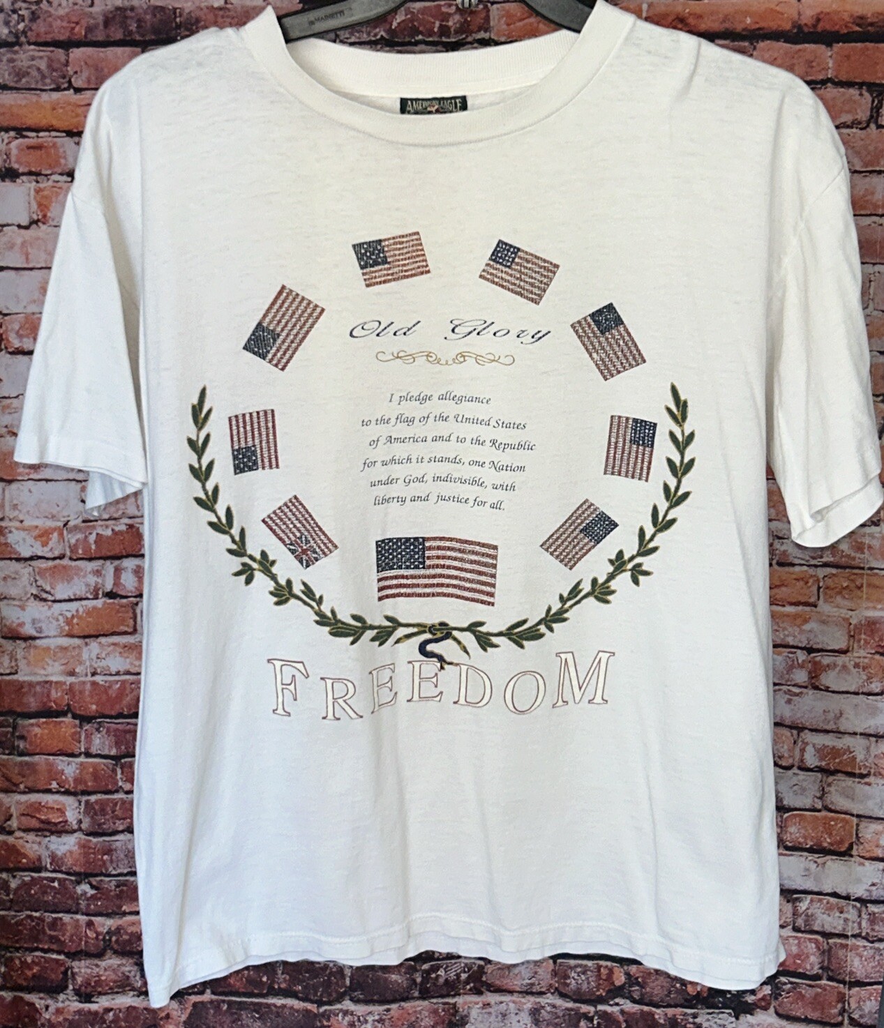 Vtg American Eagle Outfitters Freedom Single Stitch T-Shirt Size Large USA