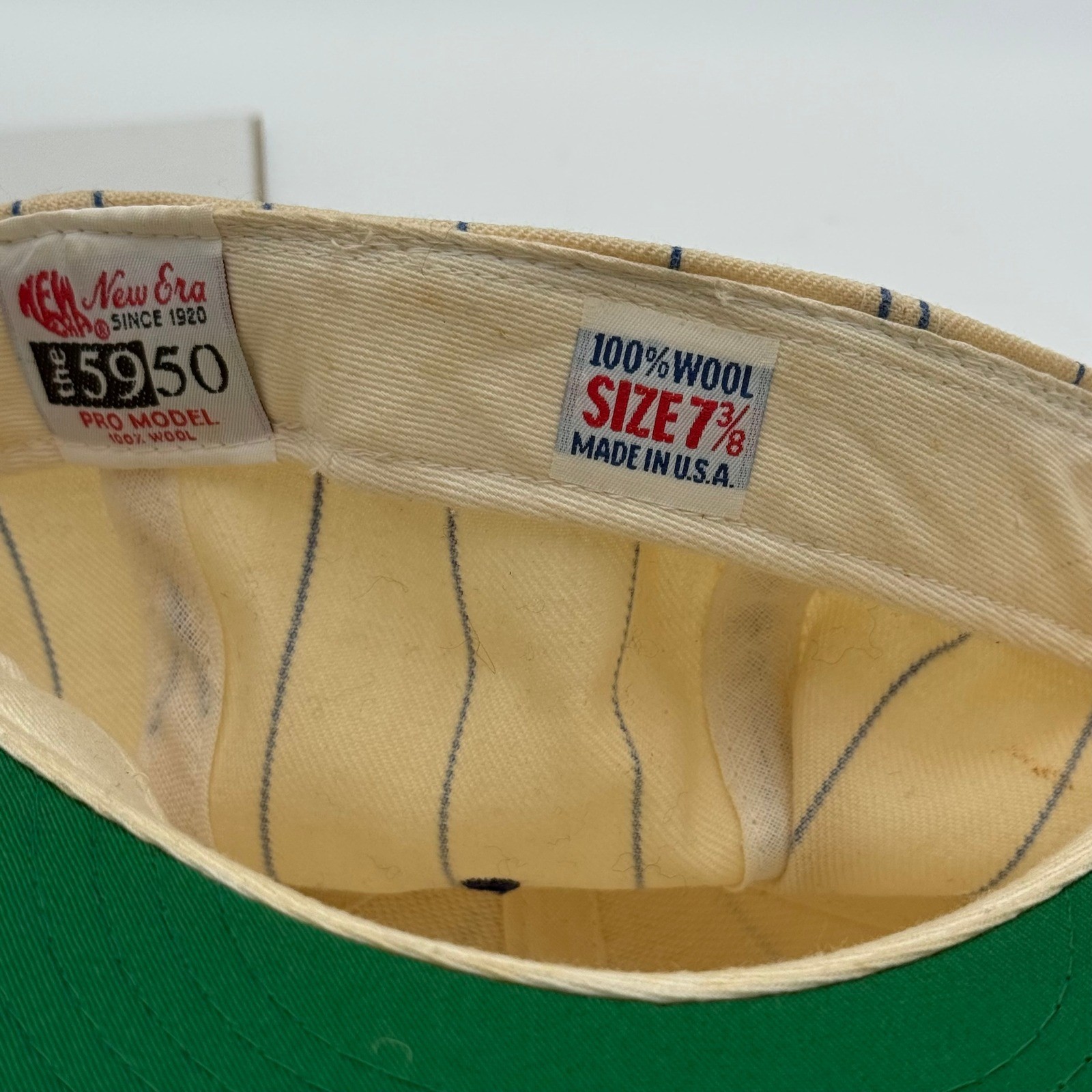Vintage New Era 5950 Pro Model Brooklyn Dodger Hat 7 3/8 Wool Pinstripe USA Made