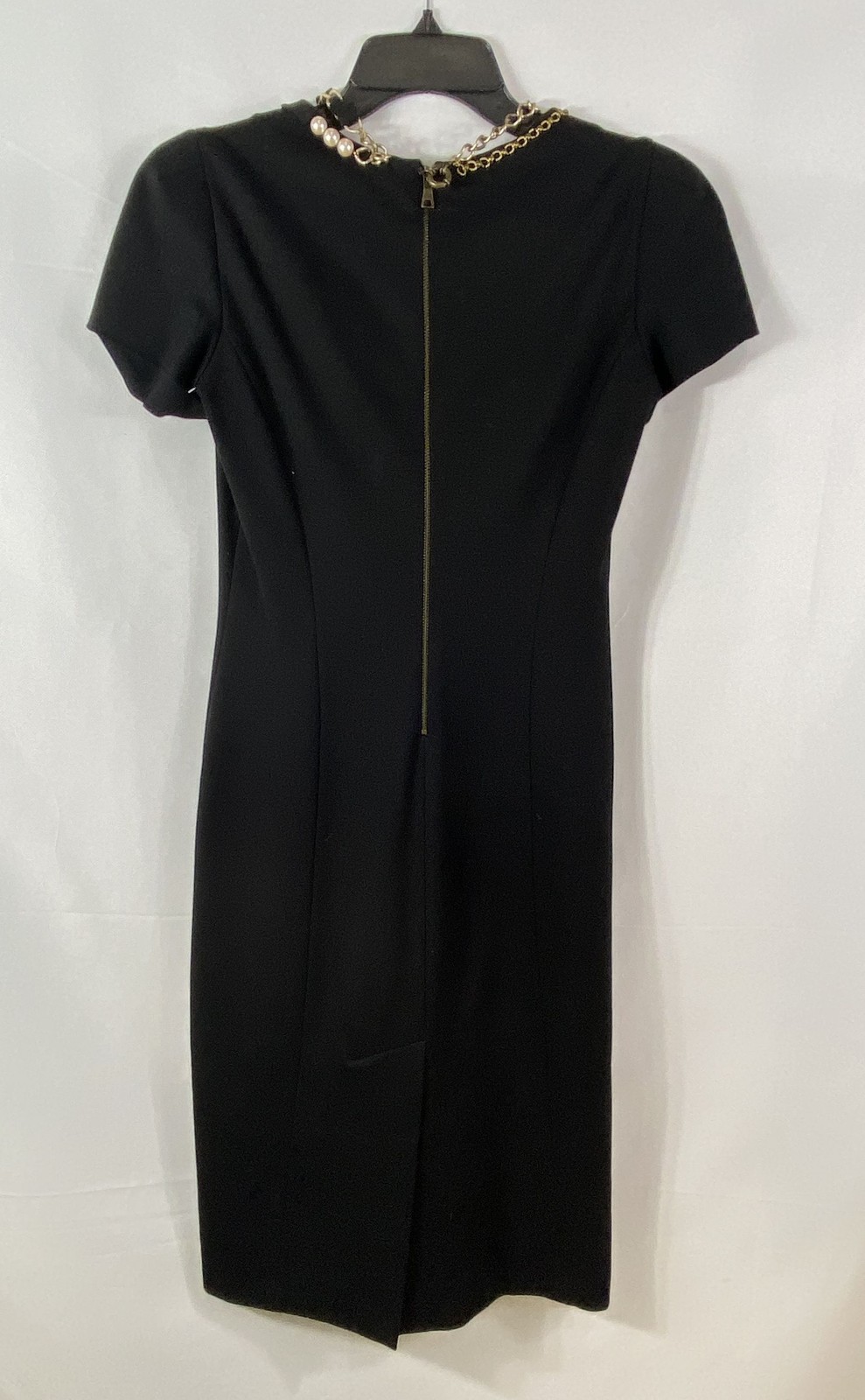 Vintage Y2K Moschino Cheap and Chic Women’s Black Pearl Gold Chain Dress M