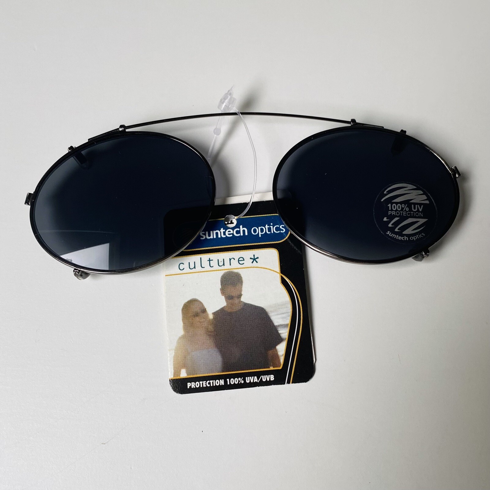 Suntech Optics Vintage Oval Clip-On 100% UV Protection Sunglasses Lens 40x50mm