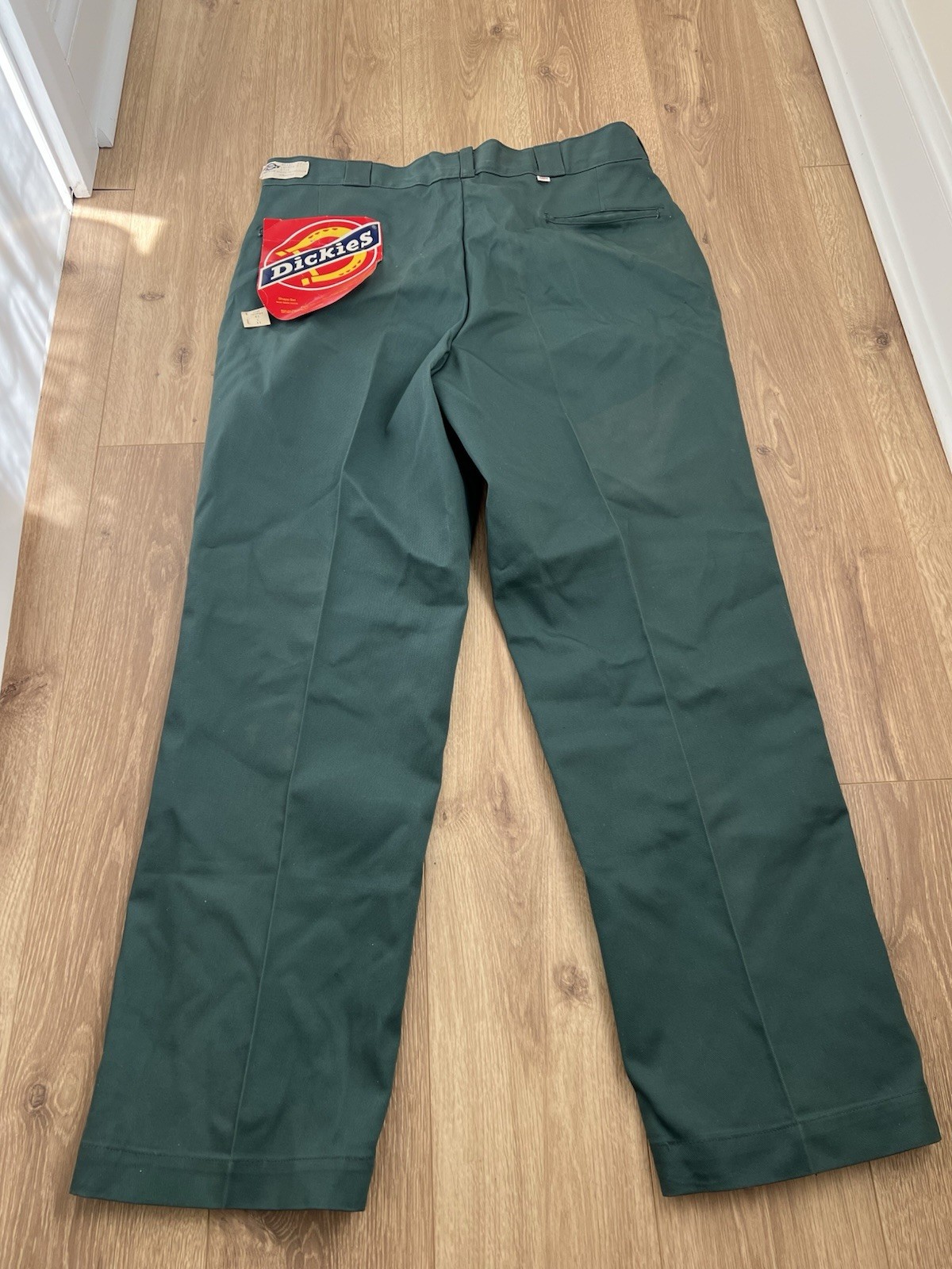 Vintage 80s Dickies Twill Work Pants Mens 40×31 Made in USA Teal Green Chinos