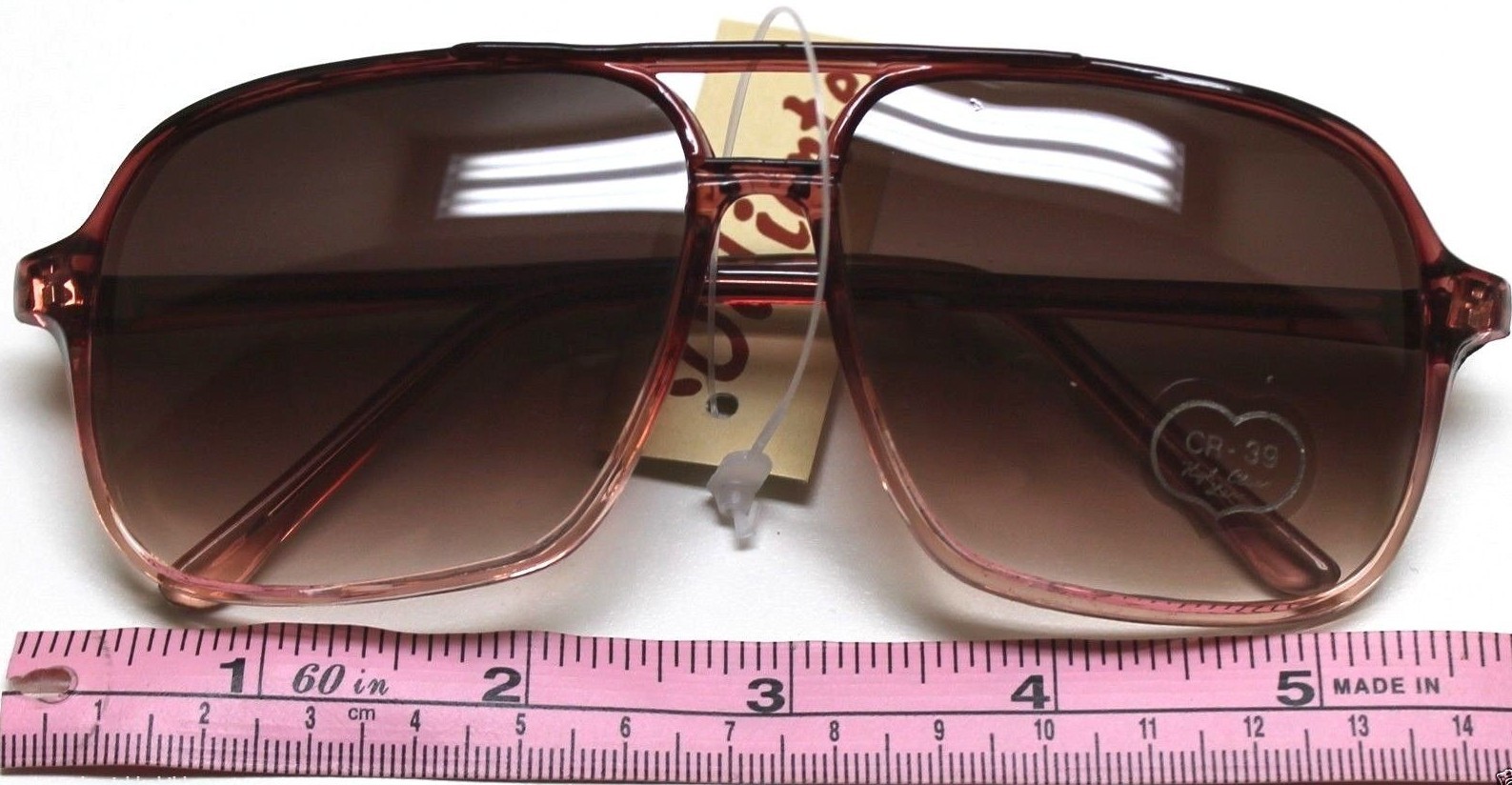 Sunglasses Gradient Brown Lens w Gradient Rose Square Frames 100% UV CR-39 each