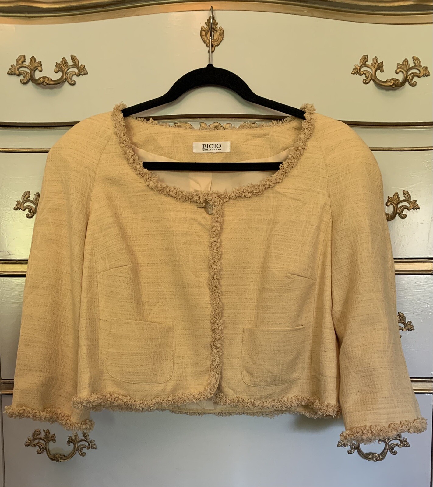 Yellow Jacket Size 10 Vintage Bigio Collection Wrap Lady Cardigan