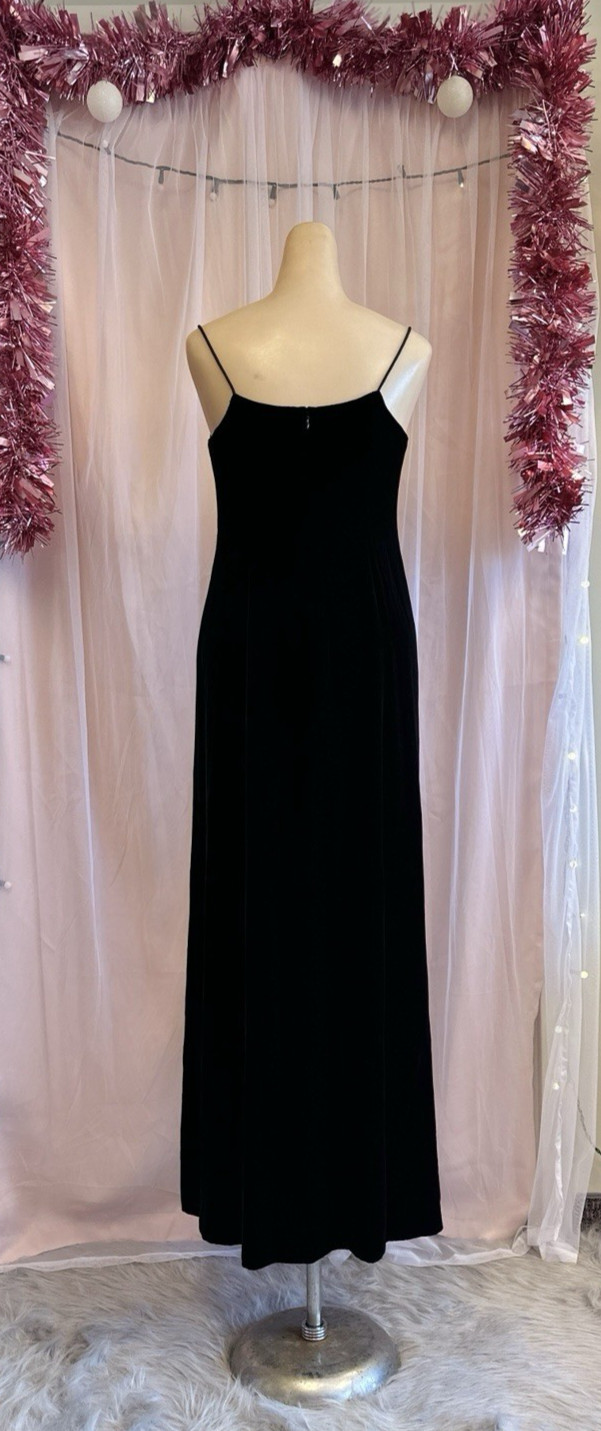 Vintage 90s Velvet Maxi Dress Strappy Empire Waist Formal Evening Whimsygoth XS