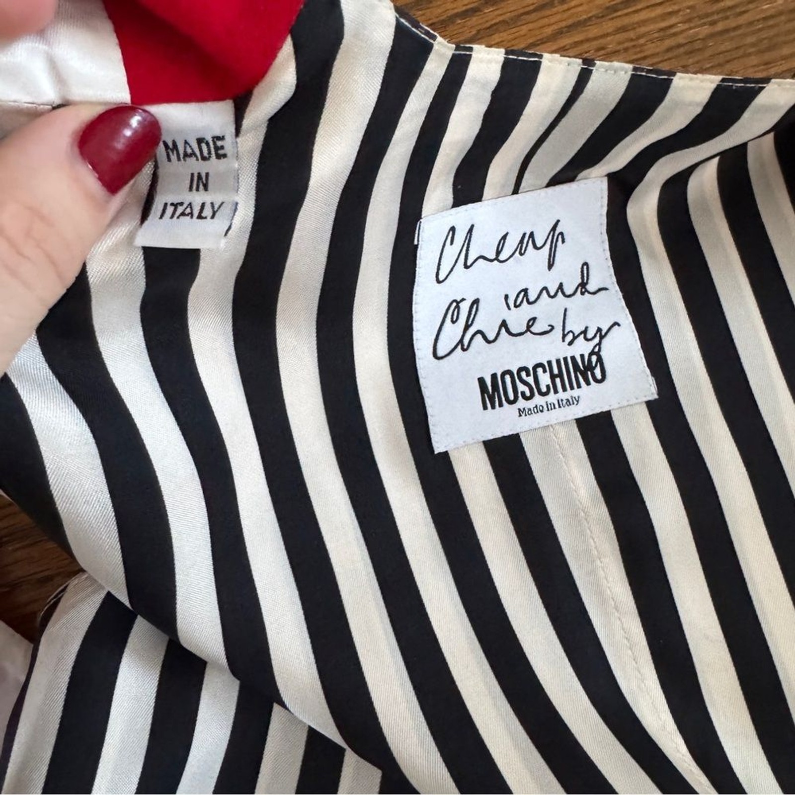 Vintage 1980s Cheap and Chic by MOSCHINO Mickey Mouse Black Red Wool Vest | 10