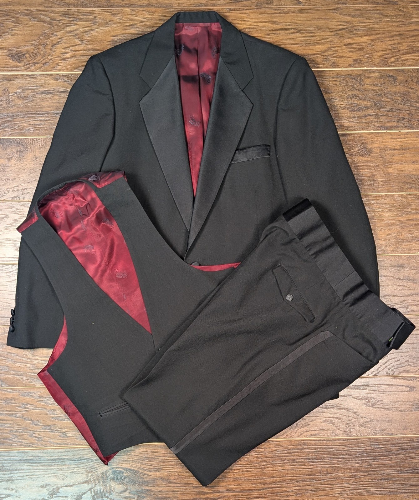Three Piece Tuxedo Vintage 70’s Fully Custom Peppe Ramundo 40R 36X30 Made In USA