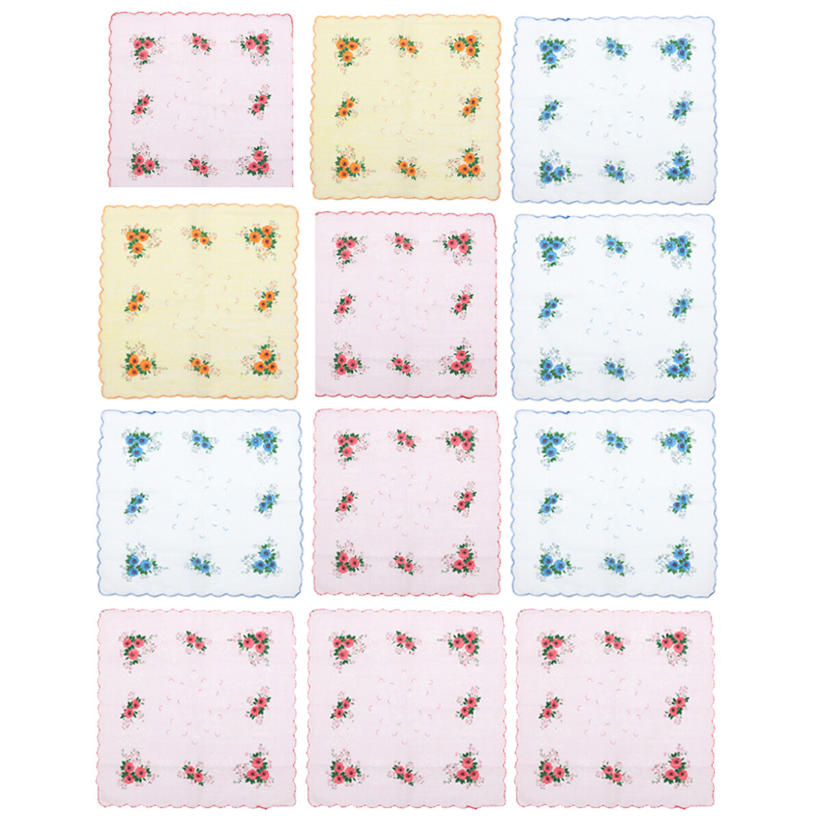 12pcs handkerchiefs cotton handkerchiefs 30x30cm square bag classic flower