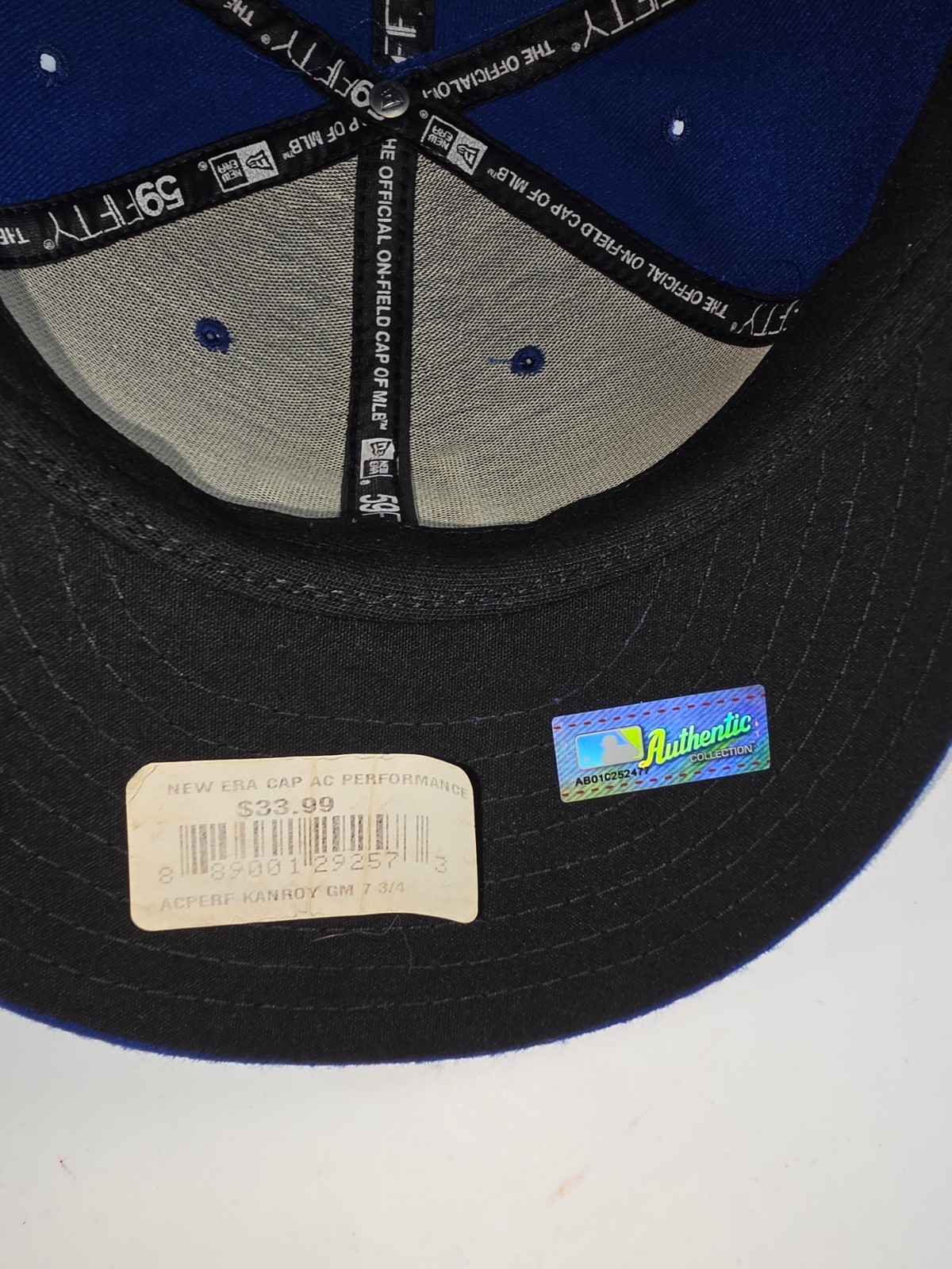 Kansas City Royals New Era 59FIFTY Fitted Hat Blue MLB Baseball Cap Size 7 3/4