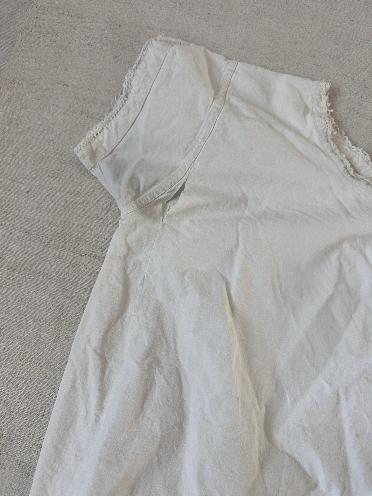 Lot Antique 1900s French Blouse Dress Vest White Cotton Resale Small Medium