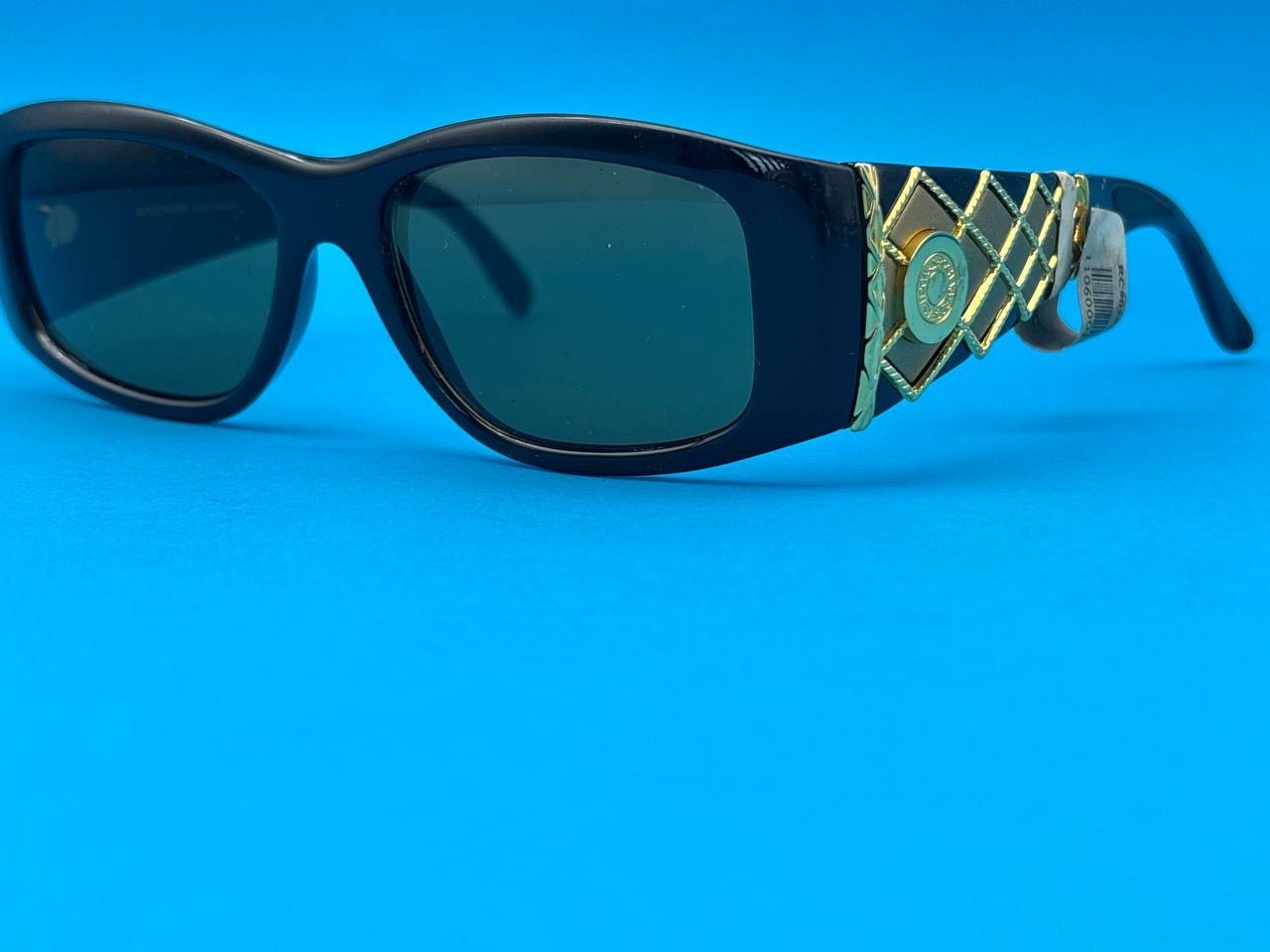 Vintage Rochas Paris 9029 33 Sunglasses Black Gold France Rare Designer Retro