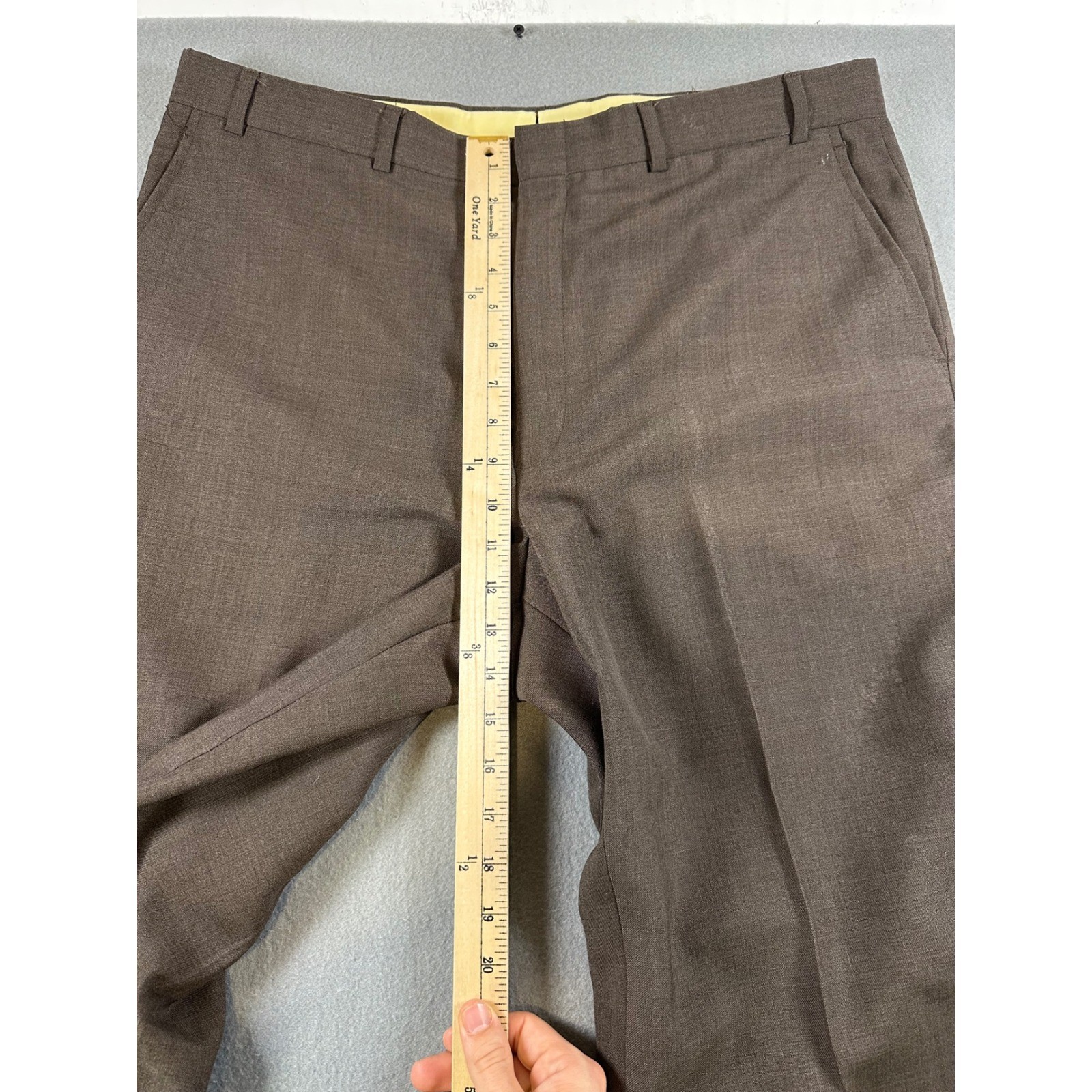 Towncraft Vintage Mens Brown Flat Front Dress Pants Made in USA Size 38