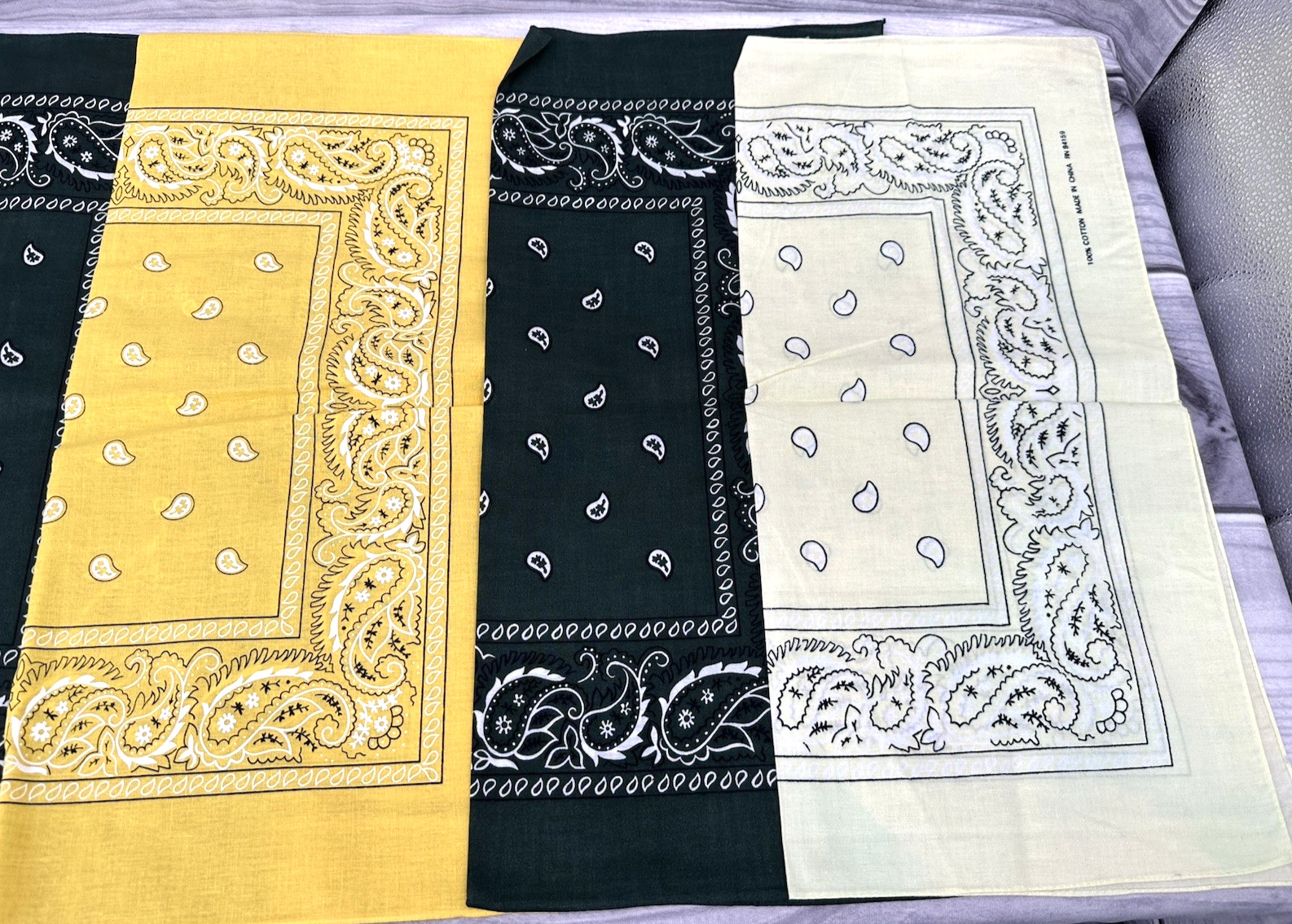 LOT OF 6 VINTAGE 100% COTTON BANDANAS / HANKERCHIEFS-MULTI COLOR-BRAND NEW *2