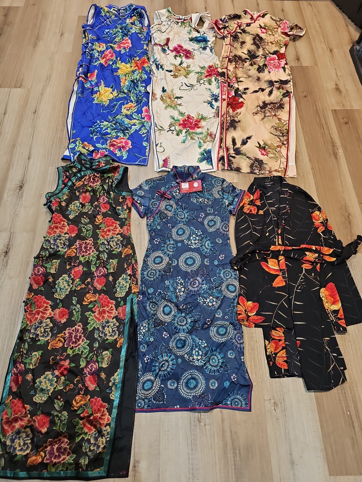 6 – Silk Chinese Cheongsam Dresses Size Large Pre Owned Excellent & 1 XL NWT
