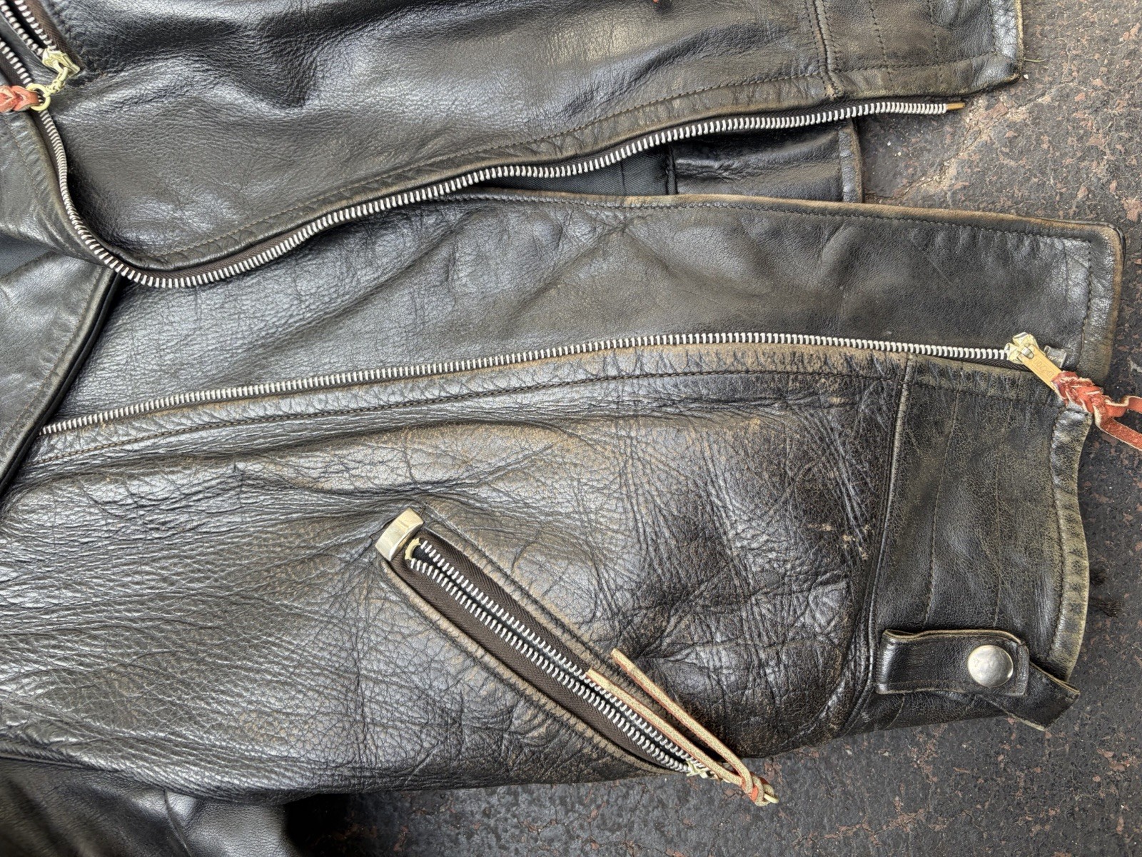 VTG Northeaster Flying Togs Beck Horsehide Moto Jacket Tasseled Zippers See Pics