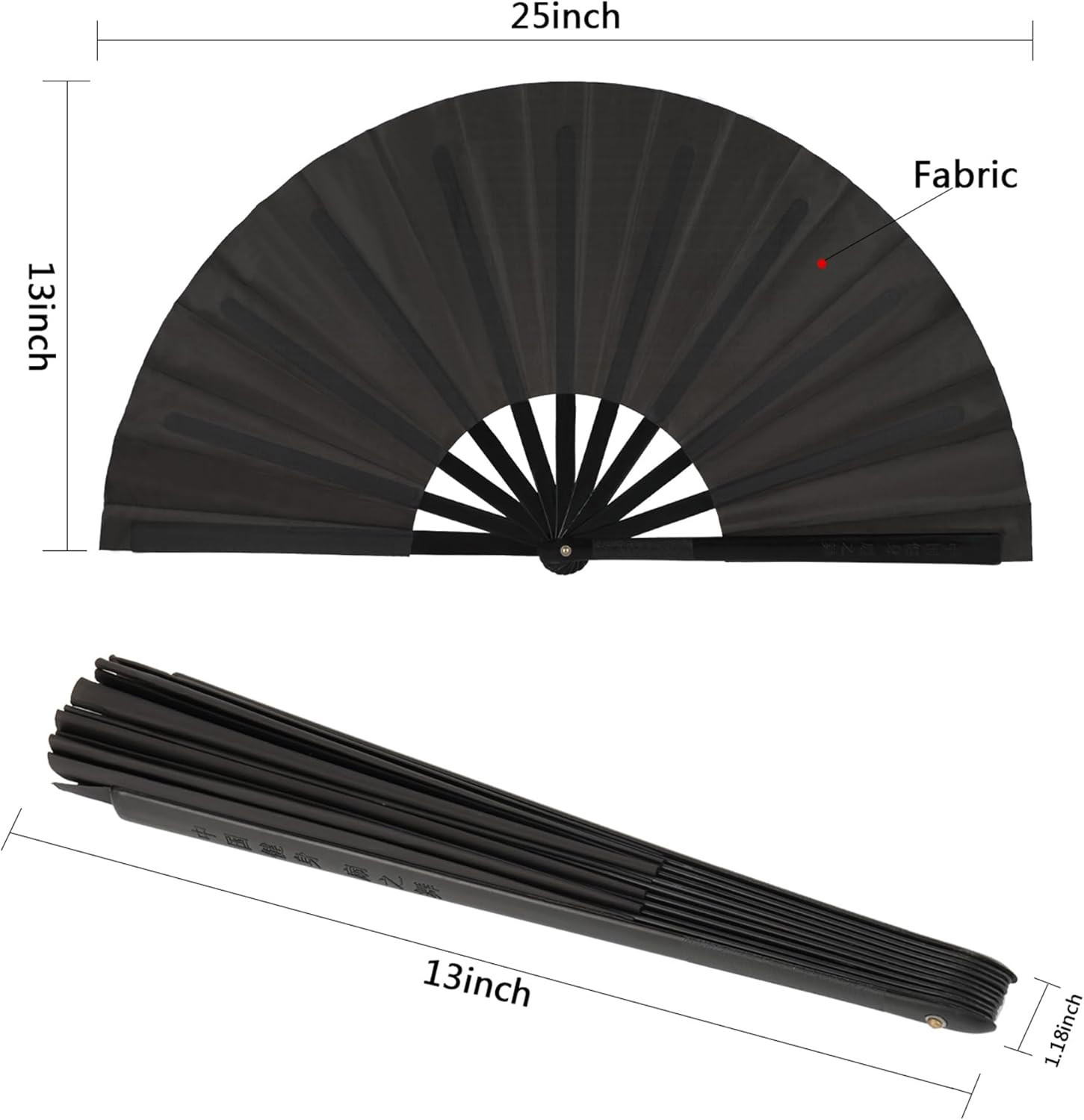 2 Pack Large Folding Rave Fans for Women Men, Nylon Hand Fans Loud Snap Sound Fo