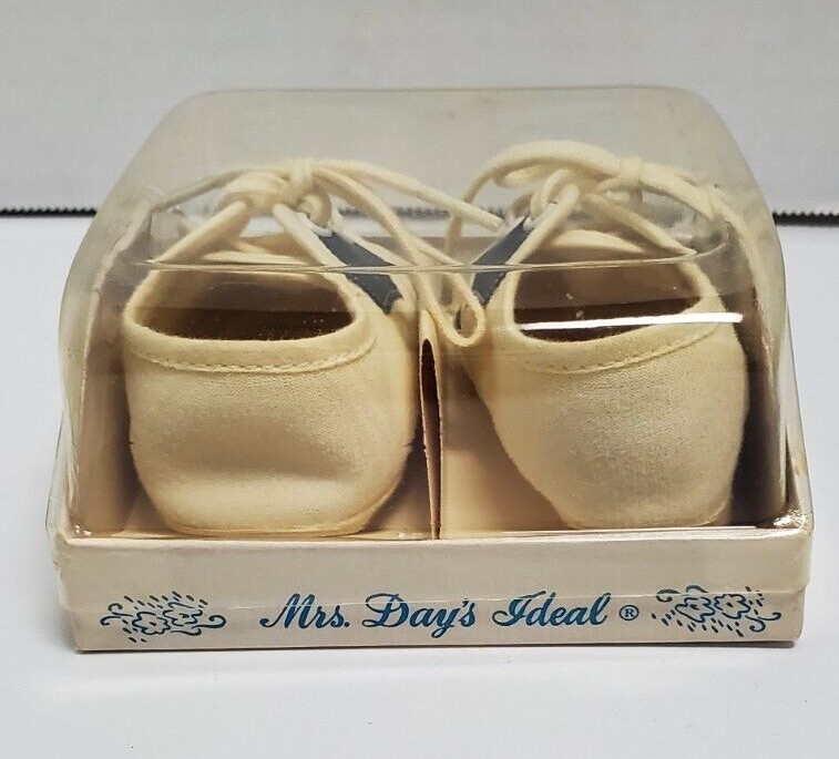 VTG Mrs Days Ideal Baby Crib Saddle Shoe Size 1 Style 30 Color Blue Original Box