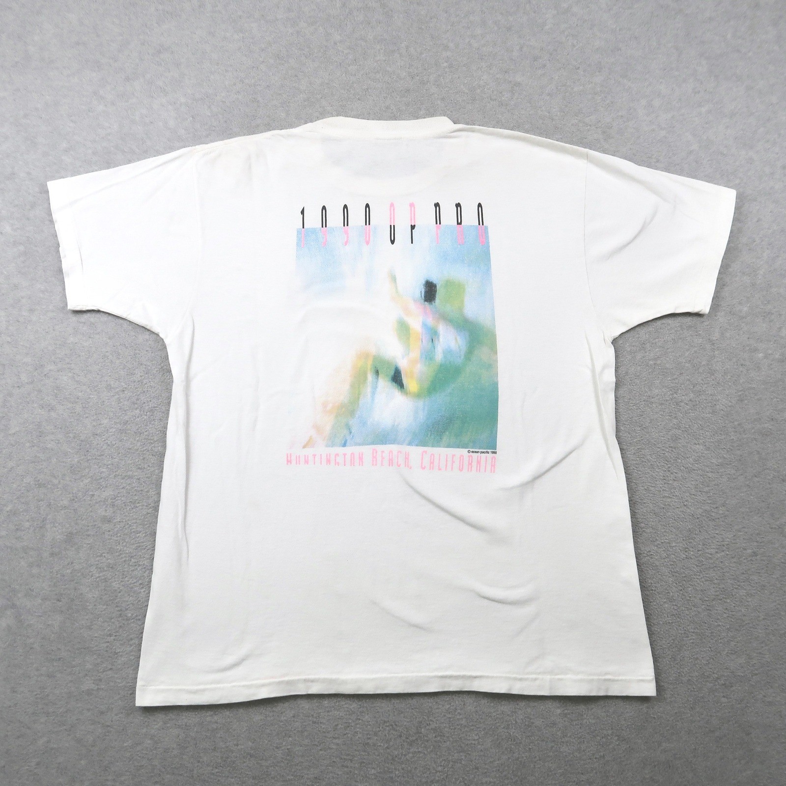 Vintage 1990 Ocean Pacific OP Pro Surfing Championship T-Shirt Mens Large White