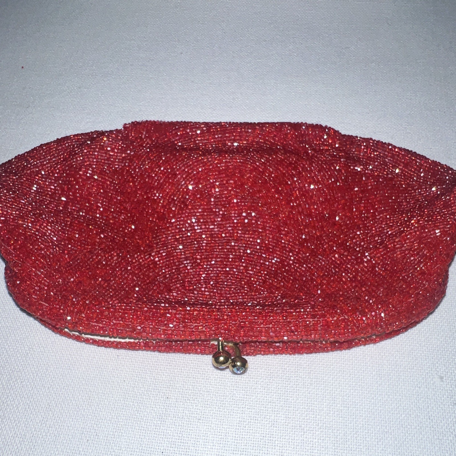 Rosenfel Red Beaded Eveningwear Clutch Purse for Women Special Occasion