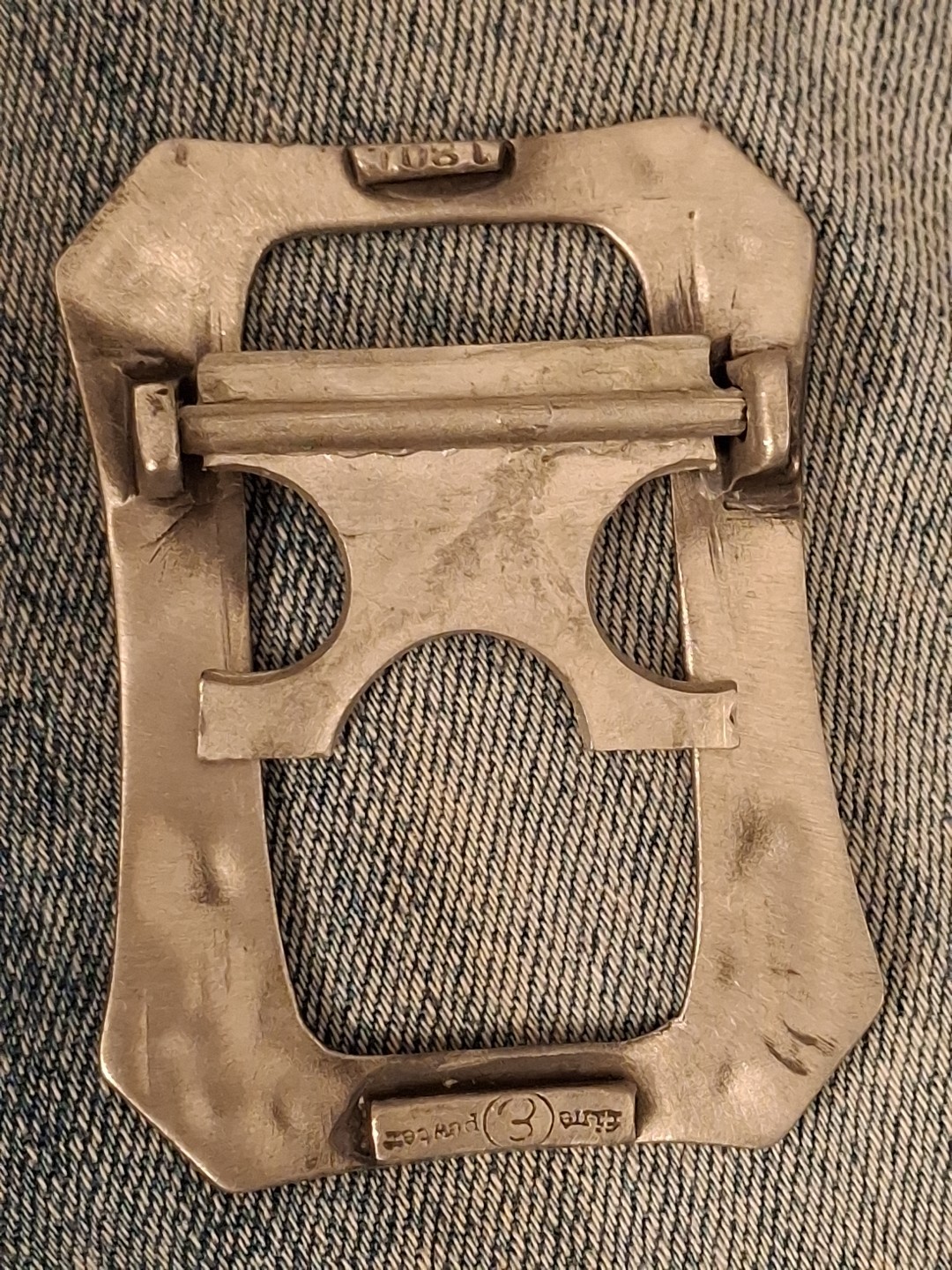 Elias Fine Pewter Art Nouveau Design 180L Belt Scarf Buckle Vintage HTF