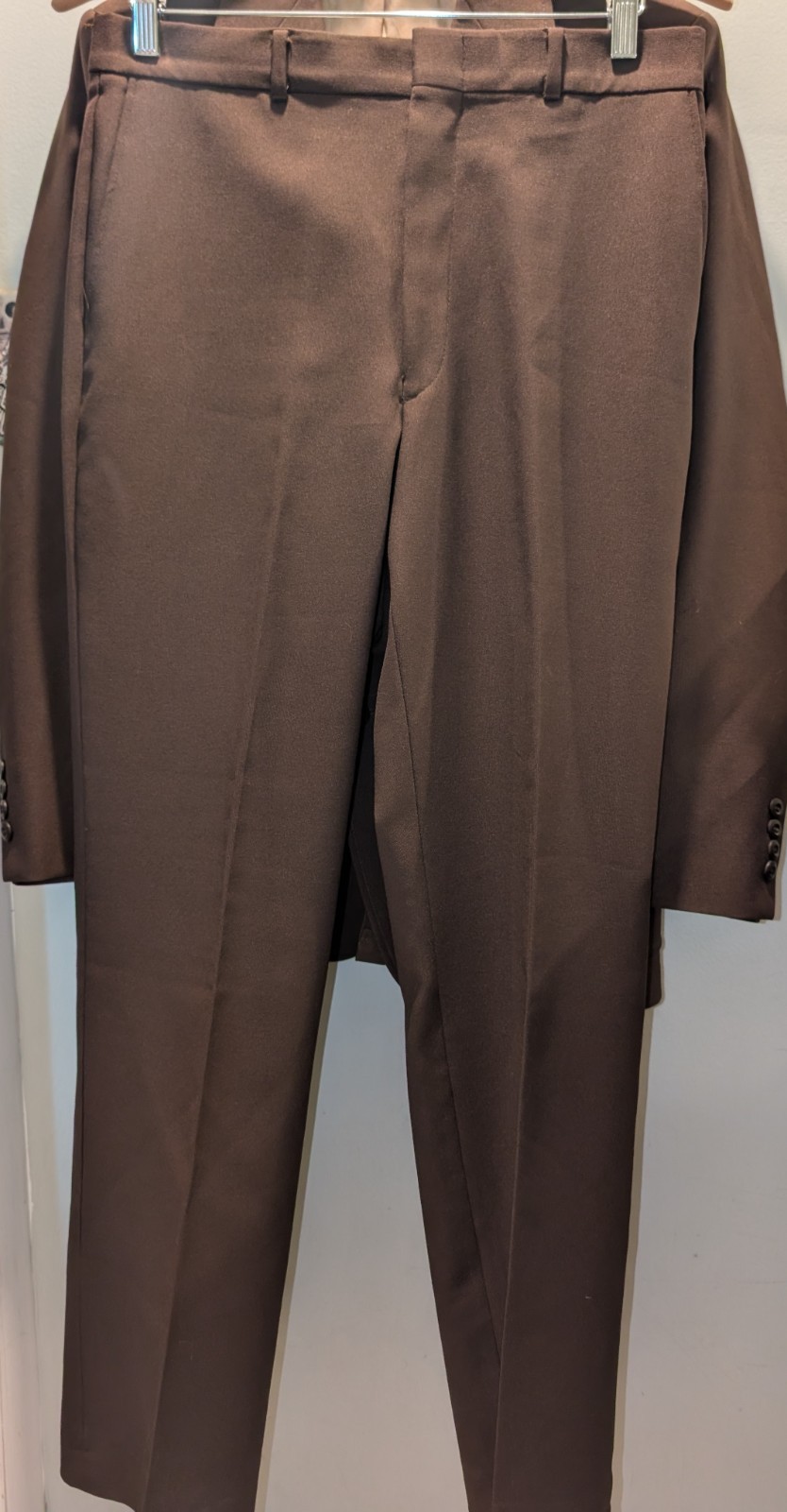 Men’s VTG 70s JC Penny Brown 2 PC Polyester Leisure Suit Sz 38 R 1970s Disco