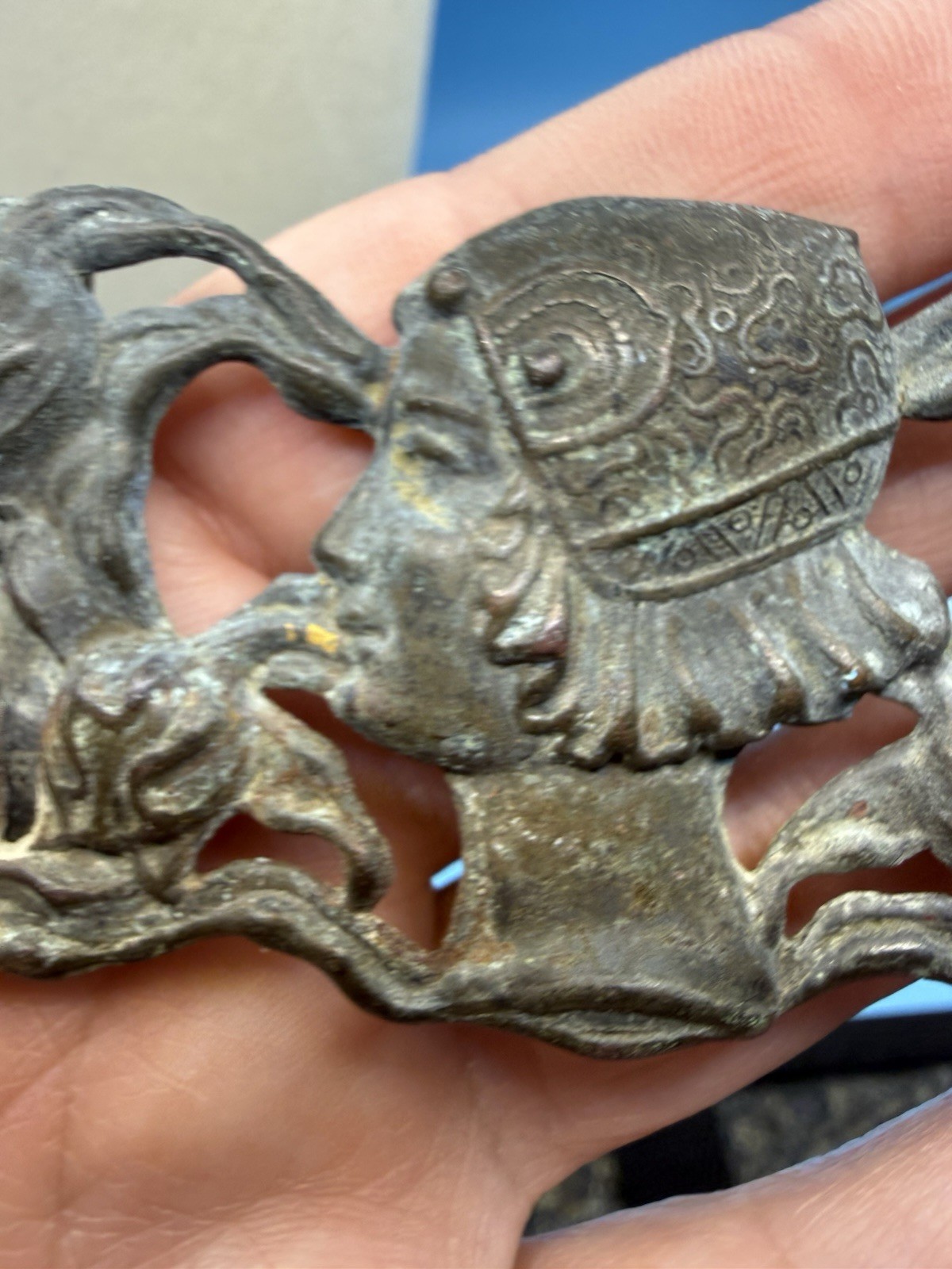 Vintage Art Nouveau Embossed Belt Buckle