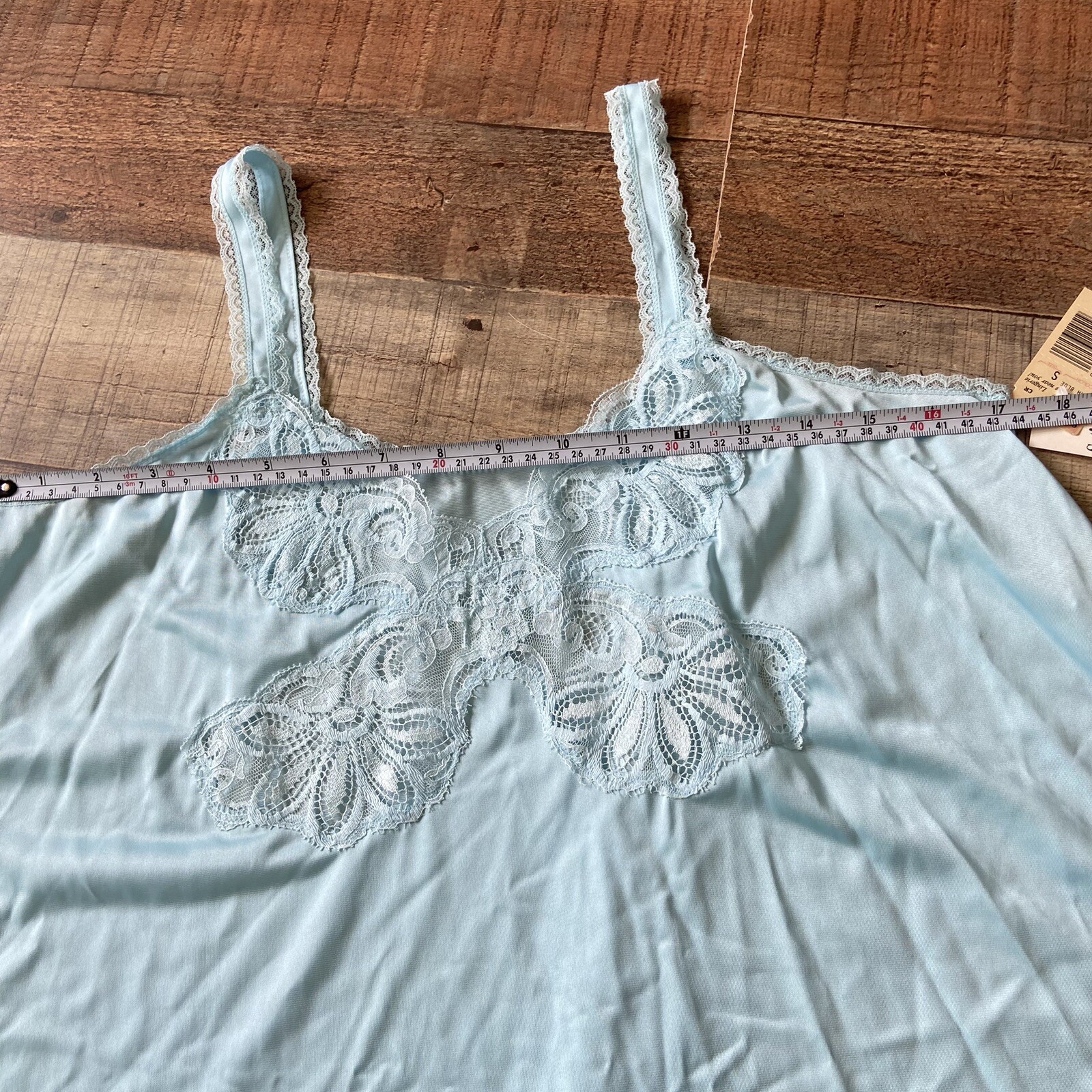 NWT Vintage Shadowline Peignoir China Blue Small 2 Piece Nightgown Robe Lace USA
