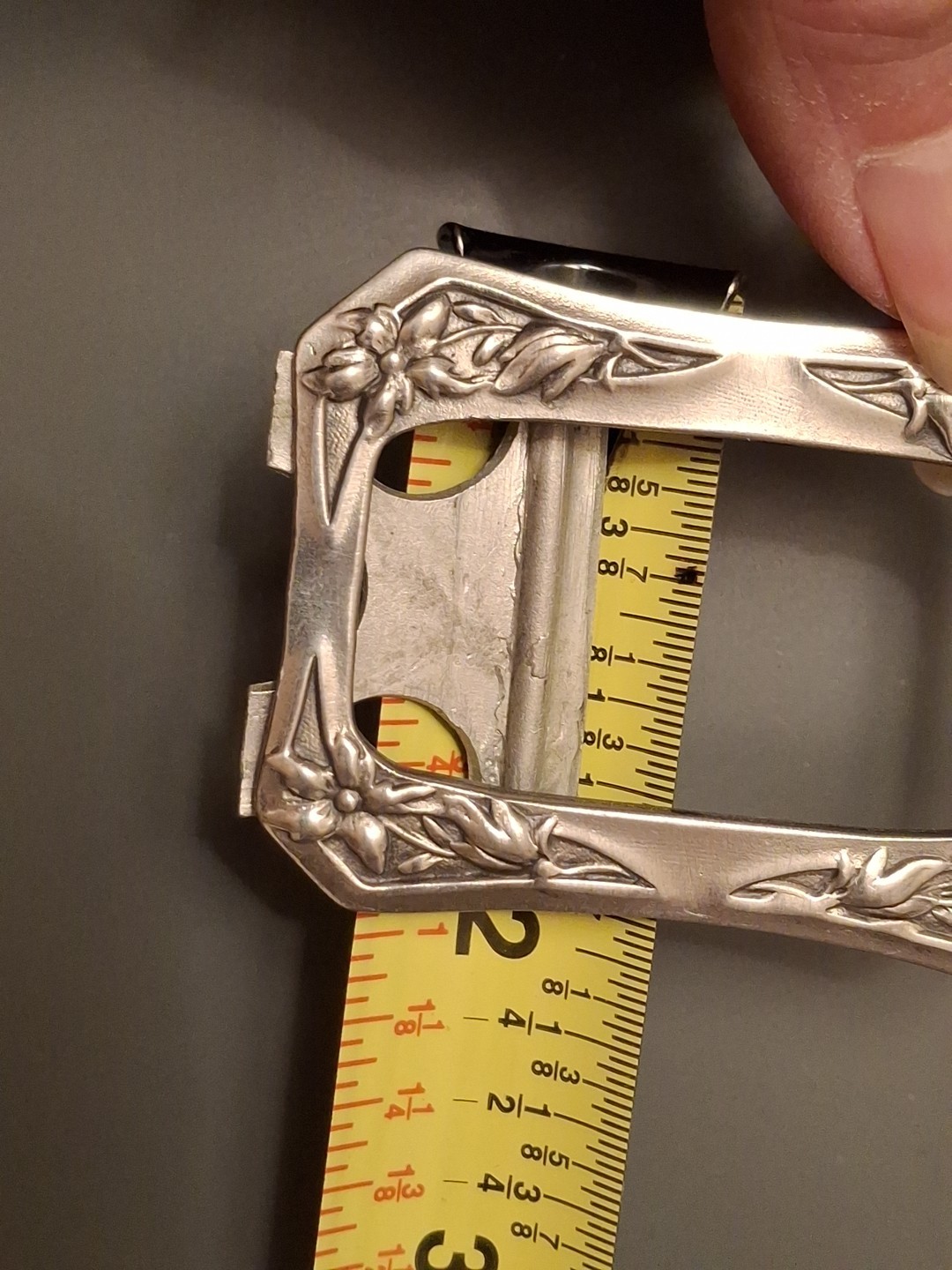 Elias Fine Pewter Art Nouveau Design 180L Belt Scarf Buckle Vintage HTF