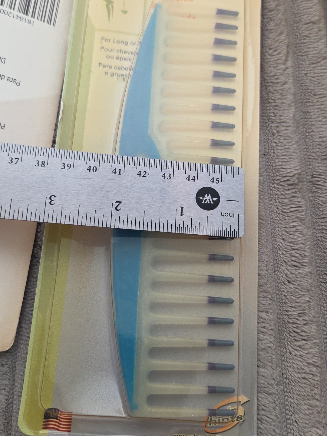NOS Vtg Goody Wide Tooth Detangling Hair Comb 2000 Color Dipped Blue 7″ 51331