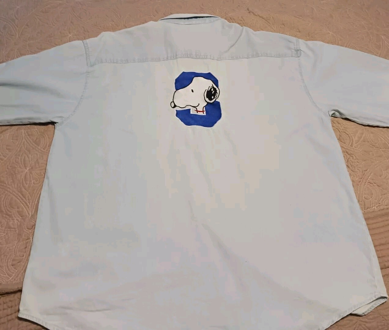Vtg Blitzz Studios Peanuts Snoopy Button Down Shirt Embroidered XL SEE PHOTOS