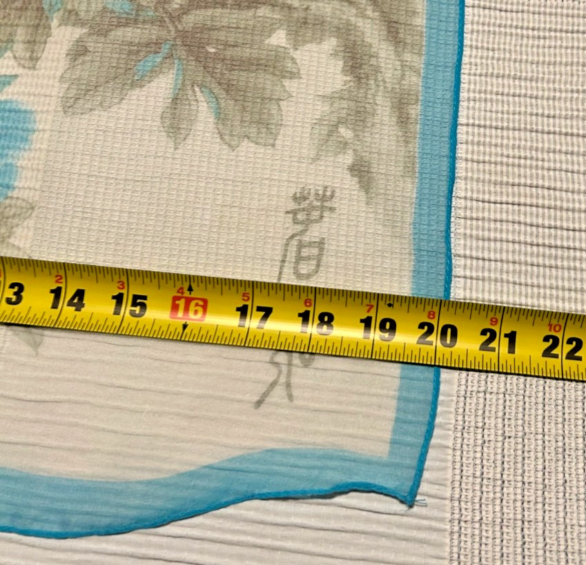 New Vintage 20 x 64 Inch Large, Blue, White, Sheer Rectangle Scarf – Poly- VS-71