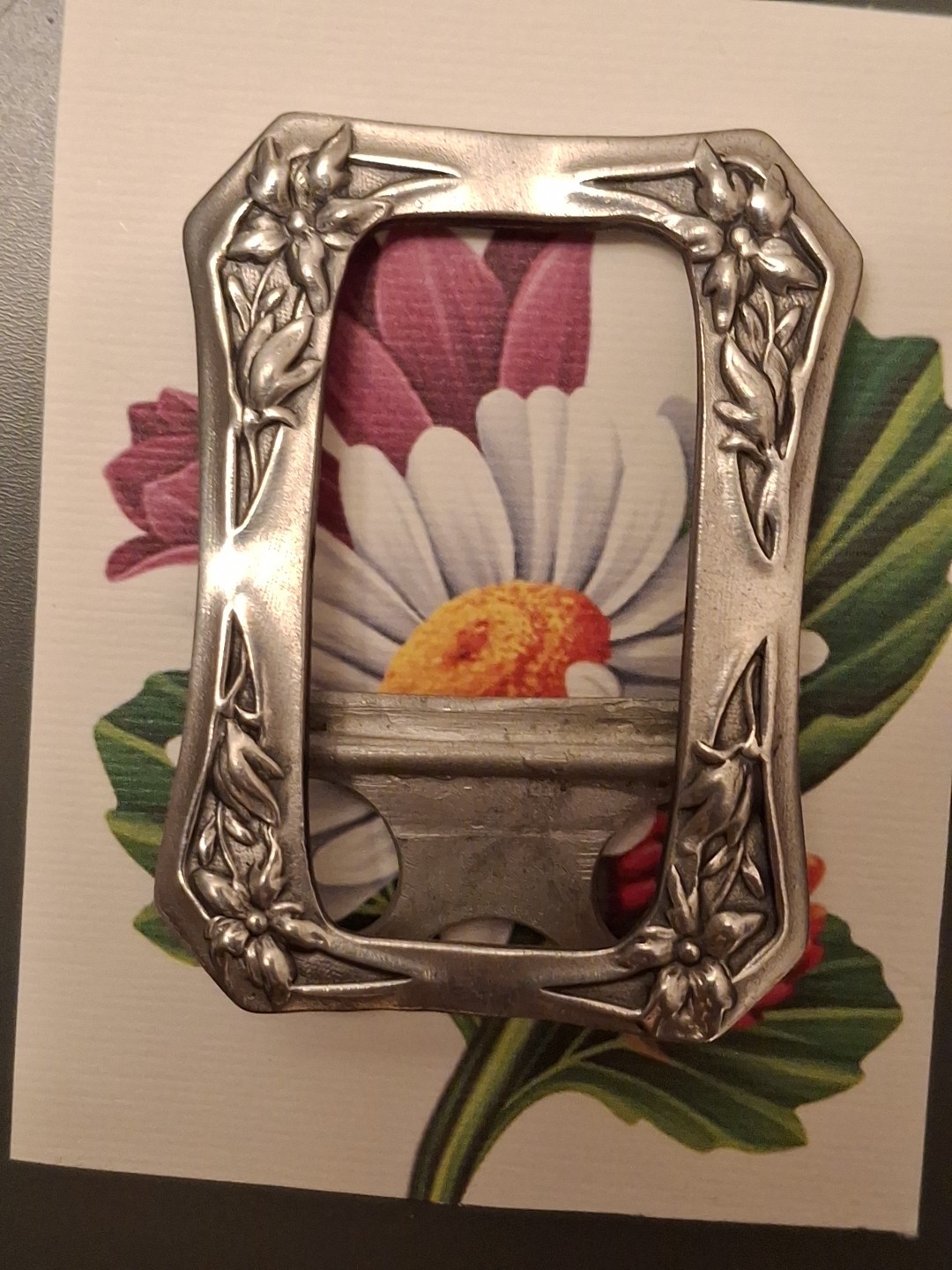 Elias Fine Pewter Art Nouveau Design 180L Belt Scarf Buckle Vintage HTF