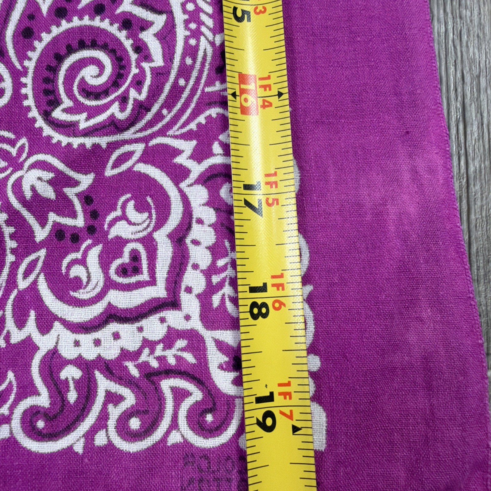 Vintage Faded Fast Color USA All Cotton Purple Bandanna Floral Paisley 20×20