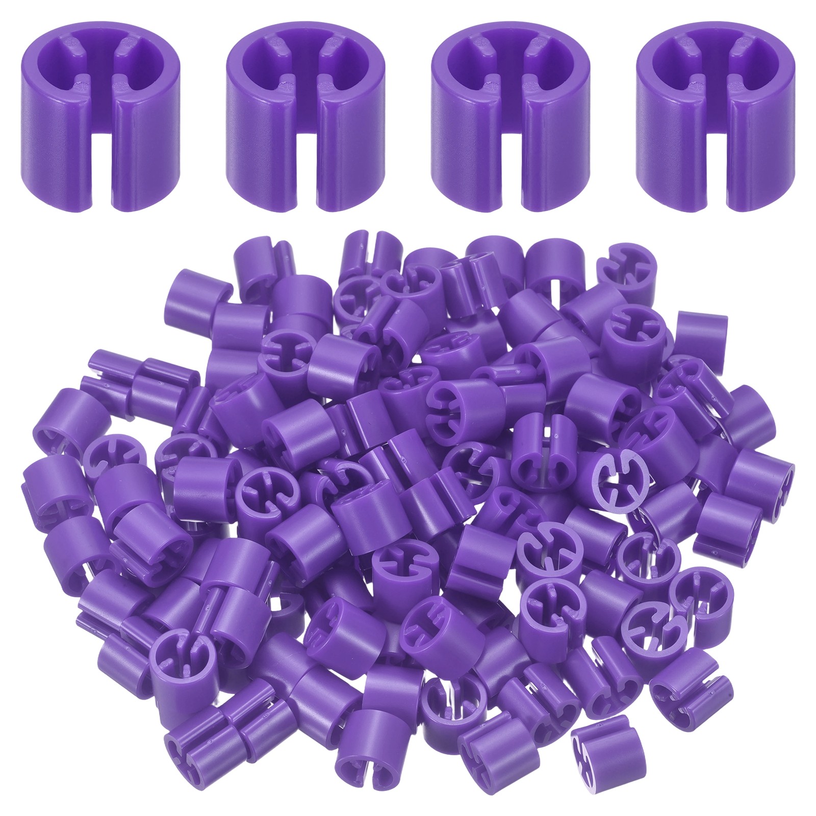120Pcs Hanger Size Markers, Fit 3-5mm Rod Hanger Tags for Organization, Purple