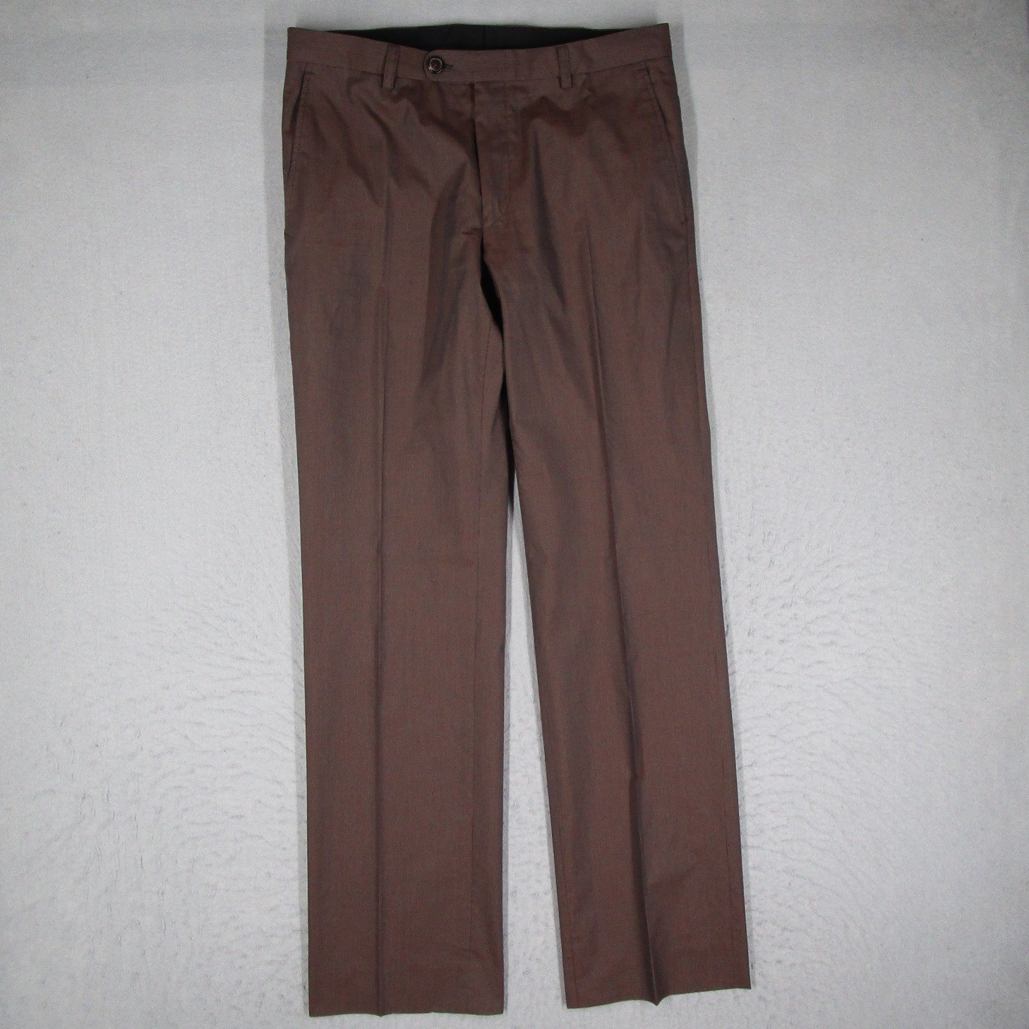 Dries Van Noten Suit Mens 48 IT 38 US Brown Cotton Silk Pinstripe 2 Button