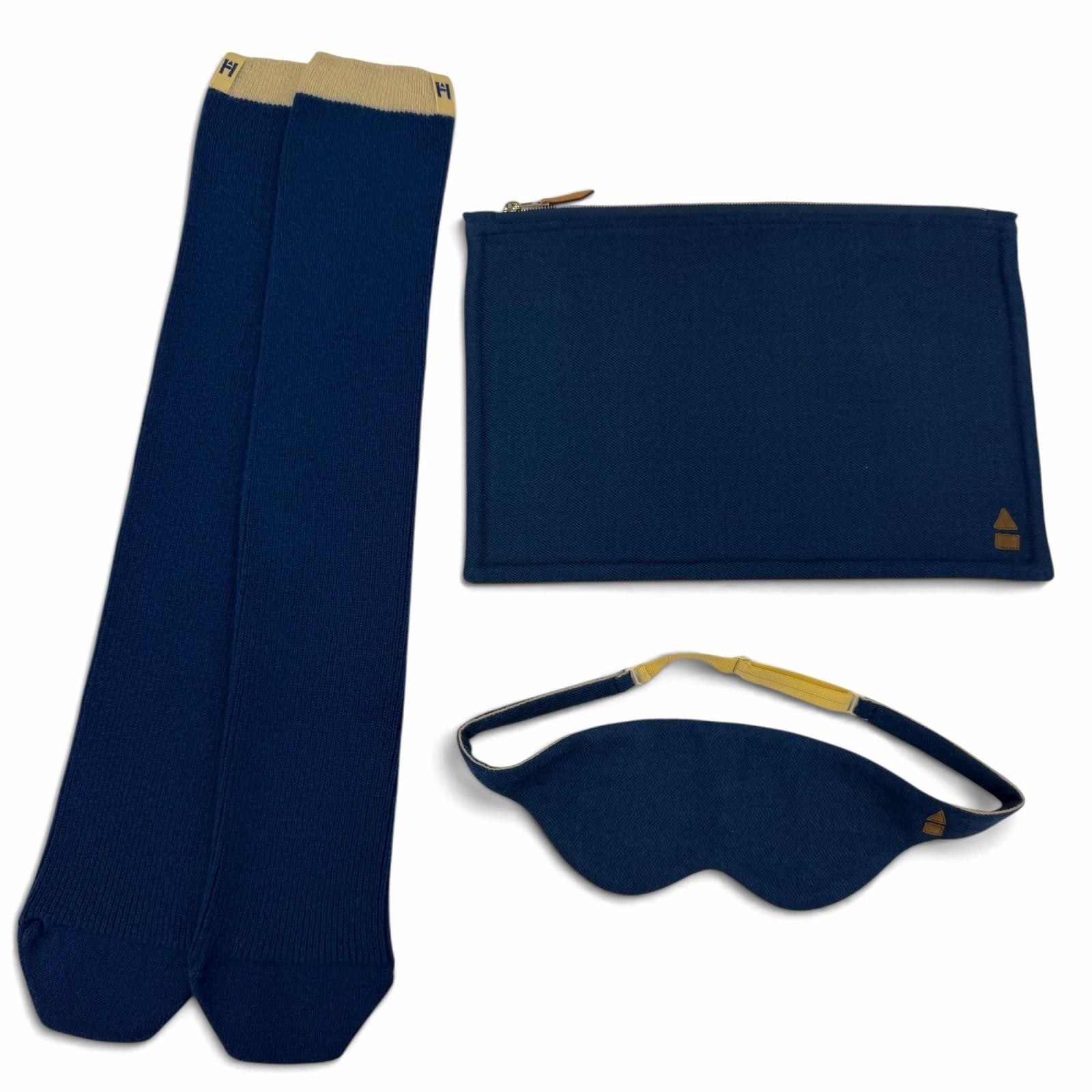 HERMÈS Hermes Traveler 3 cashmere eye mask socks pouch set – DUTY FREE