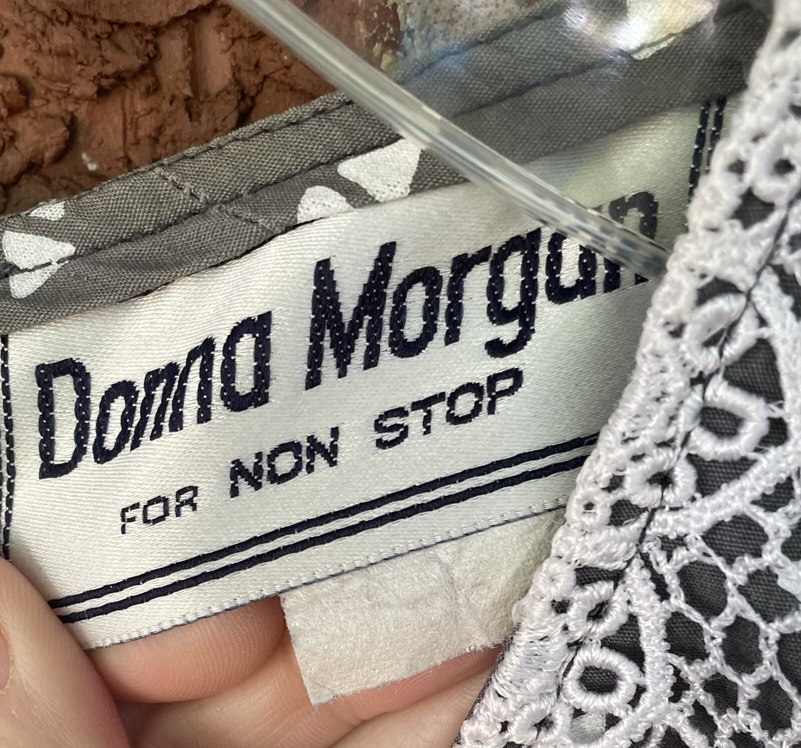 VTG 80s Fit and Flare Lace Doily Hippie Cottagecore Puff Sleeve Midi Dress sm/md
