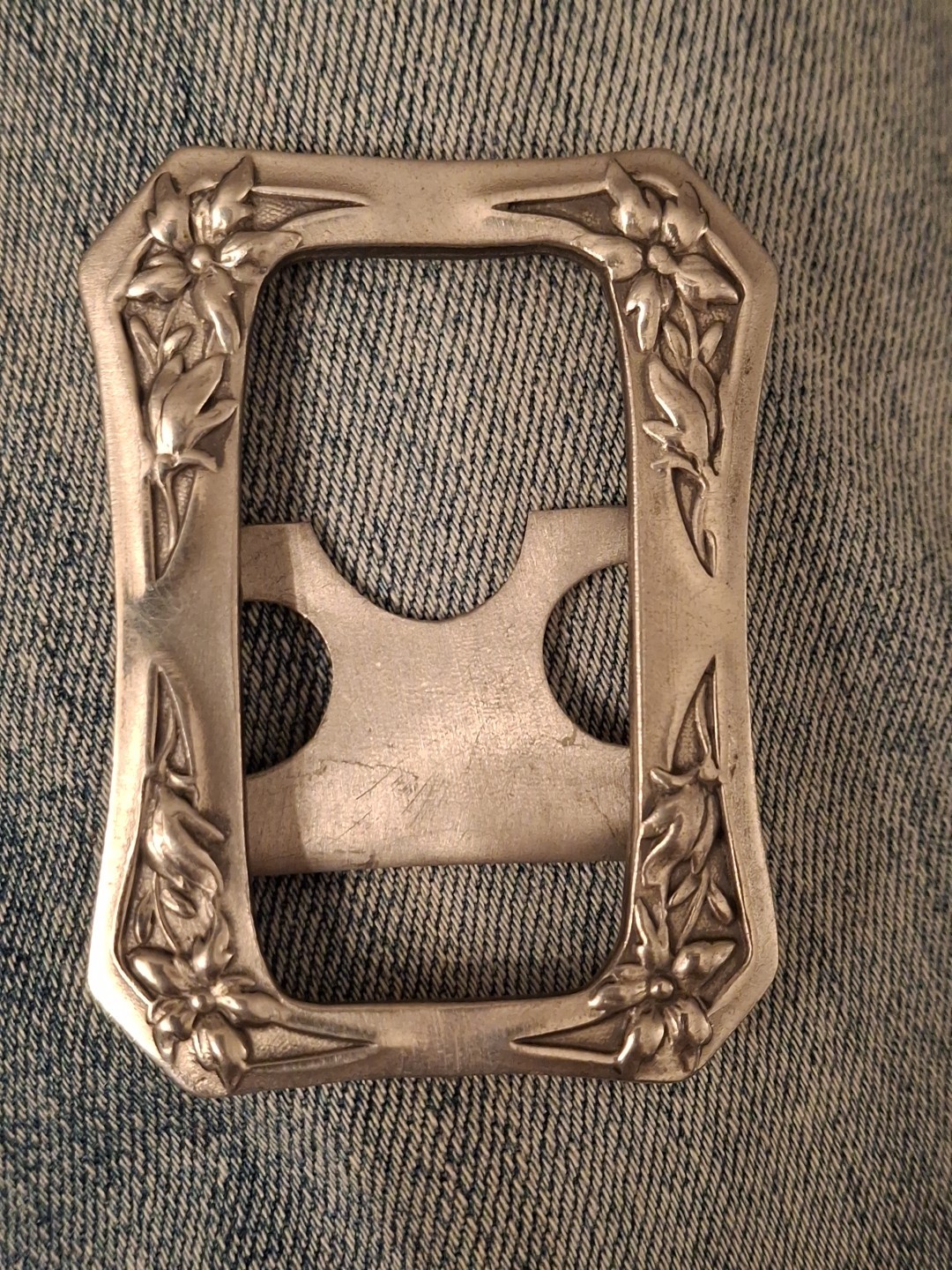 Elias Fine Pewter Art Nouveau Design 180L Belt Scarf Buckle Vintage HTF