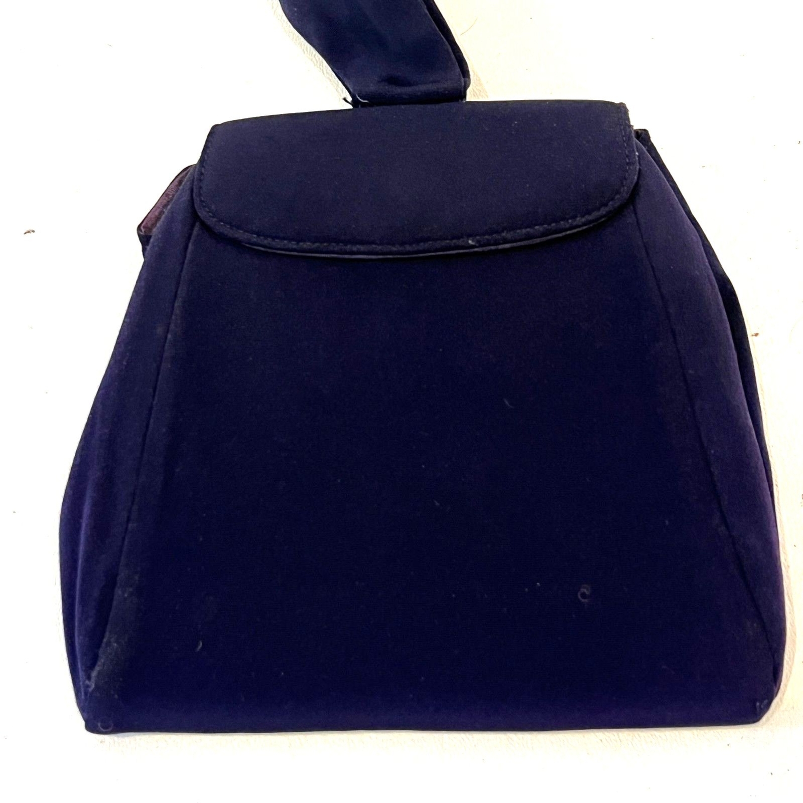 Vintage Deep Purple Plum Handbag Hand Strap Matching Coin Purse 50’s
