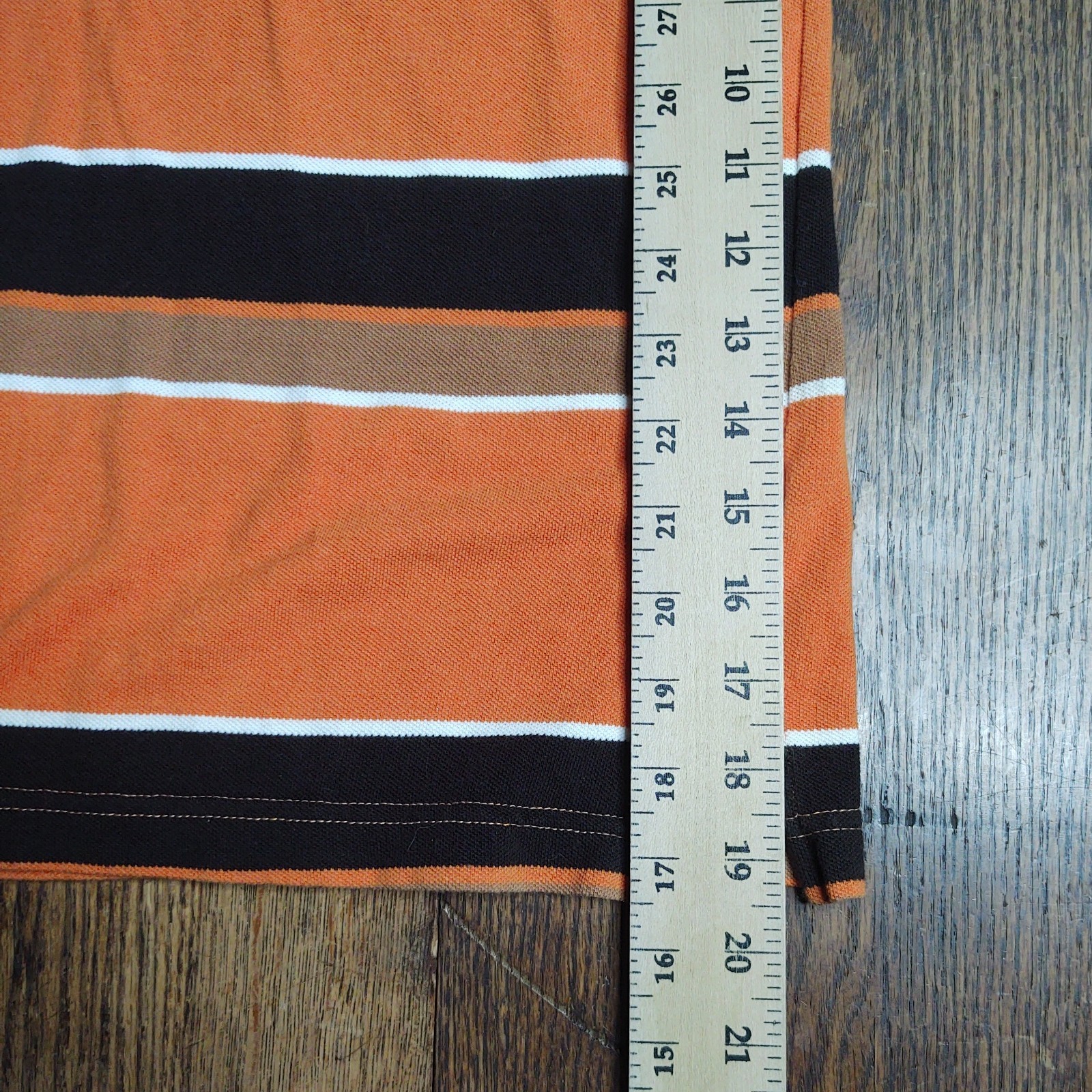 VTG Y2K Drunkenmunky Polo Shirt Men’s 3XL Orange Striped Short Sleeve Logo EUC