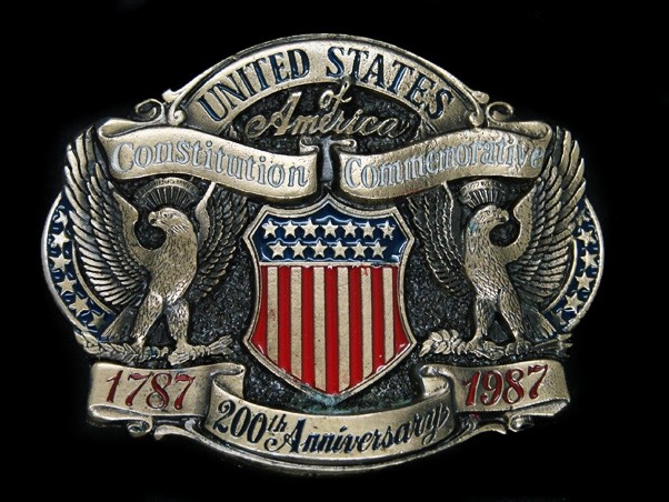 UE11111 *NOS* VINTAGE 1987 **UNITED STATES CONSTITUTION COMMEMORATIVE** BUCKLE