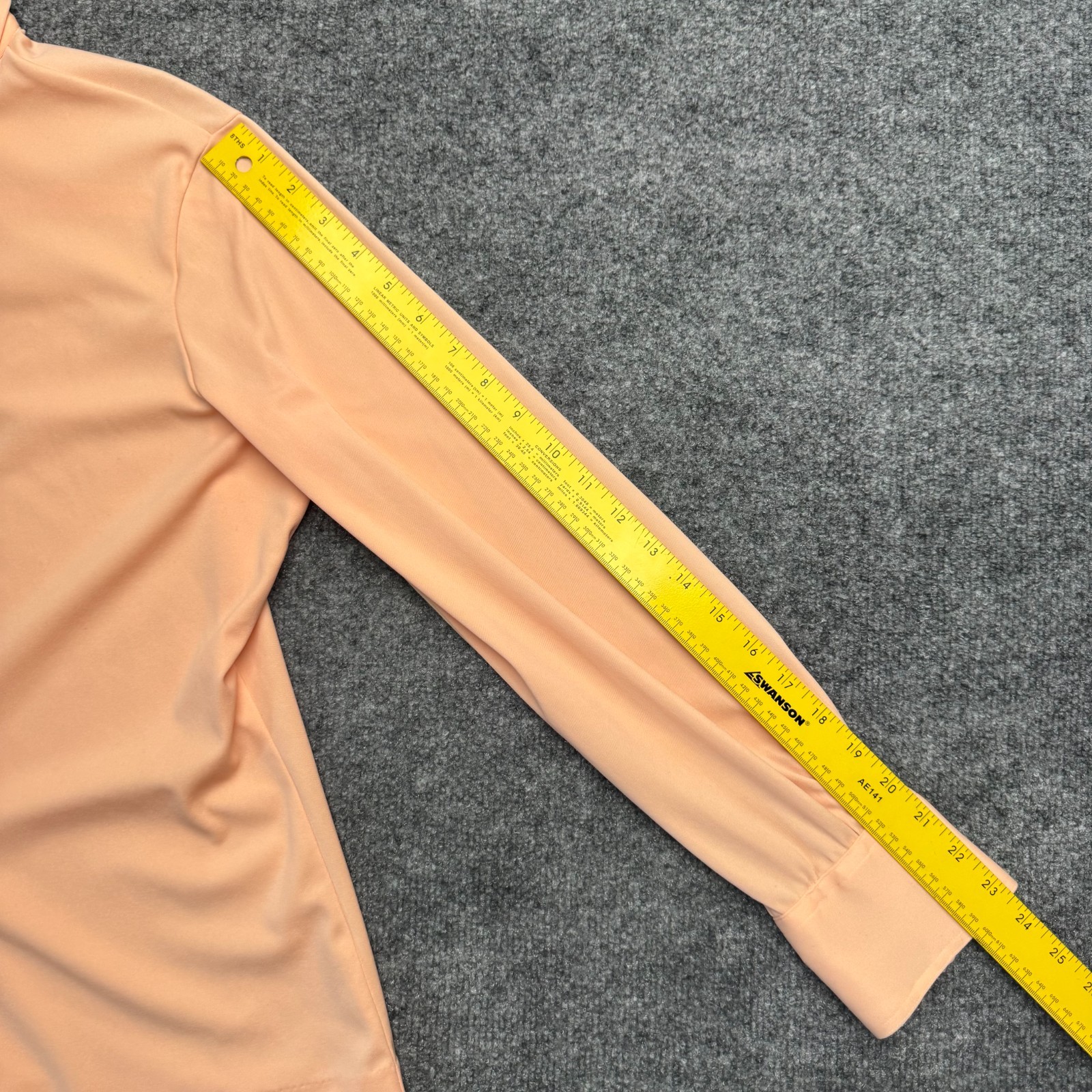 “Vintage 70s Hooper Associates Peach Dagger Collar Blouse Shirt Large L Hong Kon