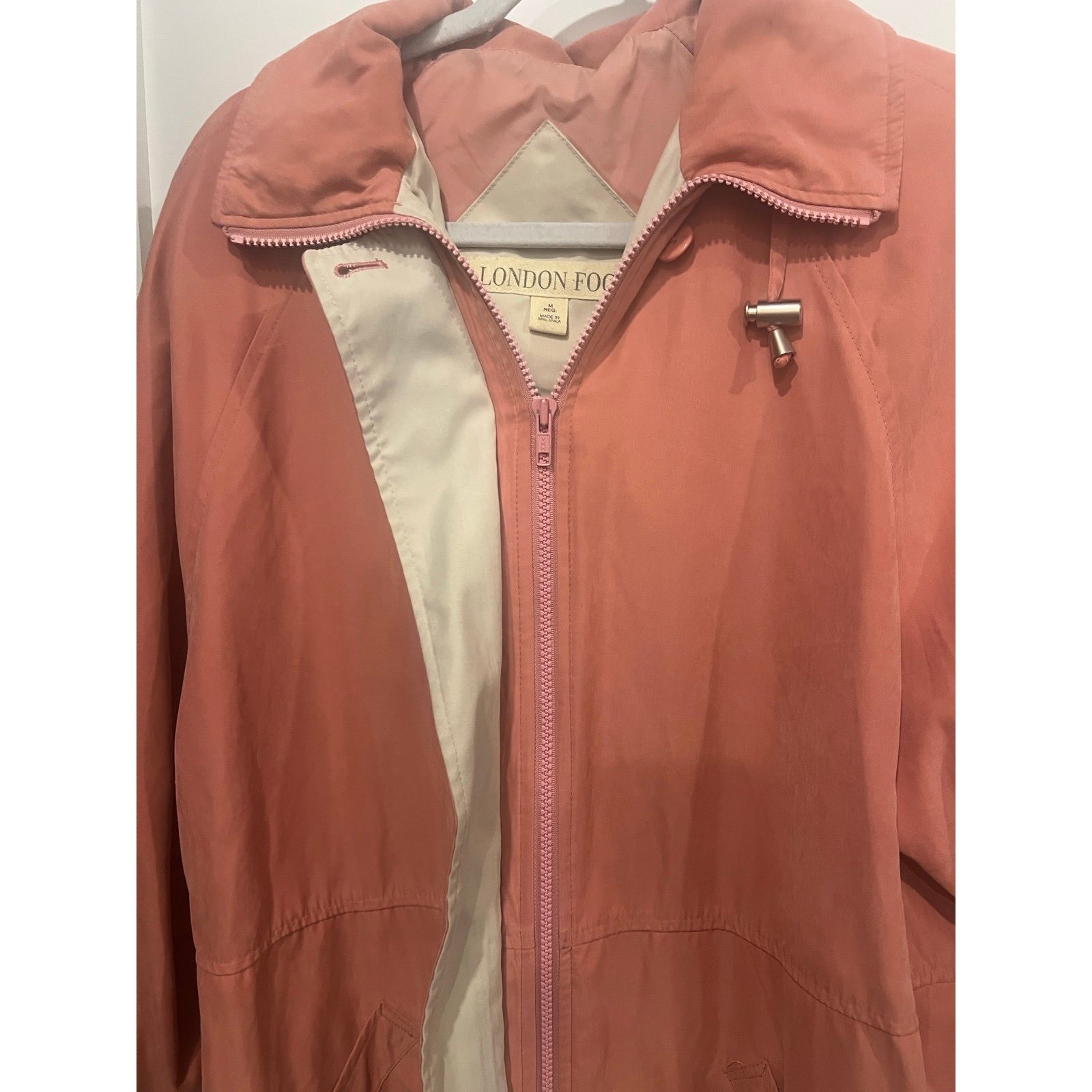 Vintage London Fog Women’s Coral Utility Jacket with Zip and Pockets