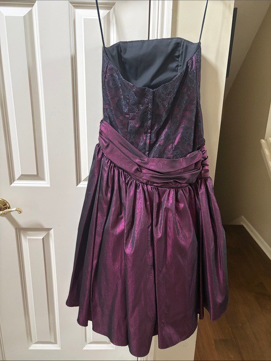 Loralie Original VTG Strapless Evening Dress in Deep Plum with Side Bow, 8