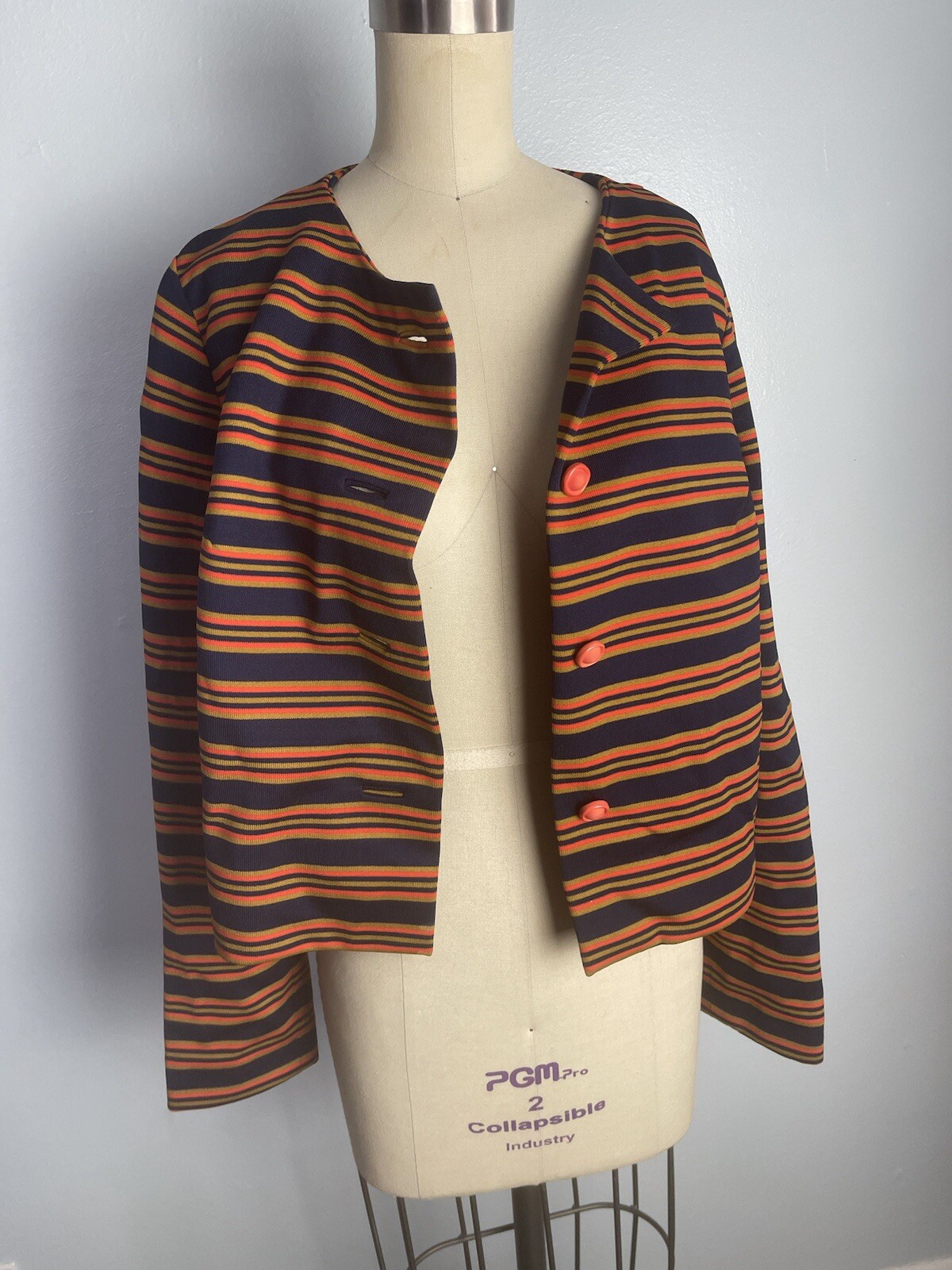 First of Fall Striped Late 60s 1960s Jacket Vintage