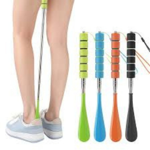 Extendable Metal Shoe Horn 30–71cm Long Handle Shoehorn for Elderly Pregnant