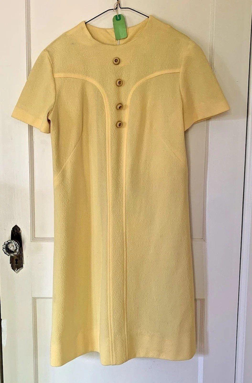 VTG 70’s Handmade Maxi/Midi Dress Women’s Sz M? – Mustard Yellow Collared