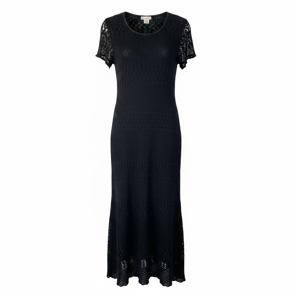 Vintage Ultra Dress New York – Woman’s Size 14 – Black Shift Long Lined Lace