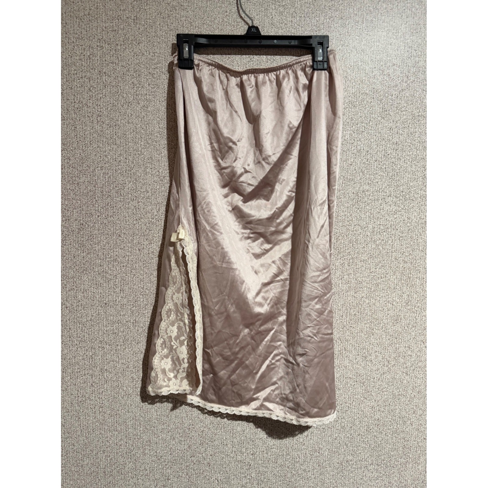 Vintage Maidenform Something Extra Special Half Slip Lace Slit Taupe Small 25in
