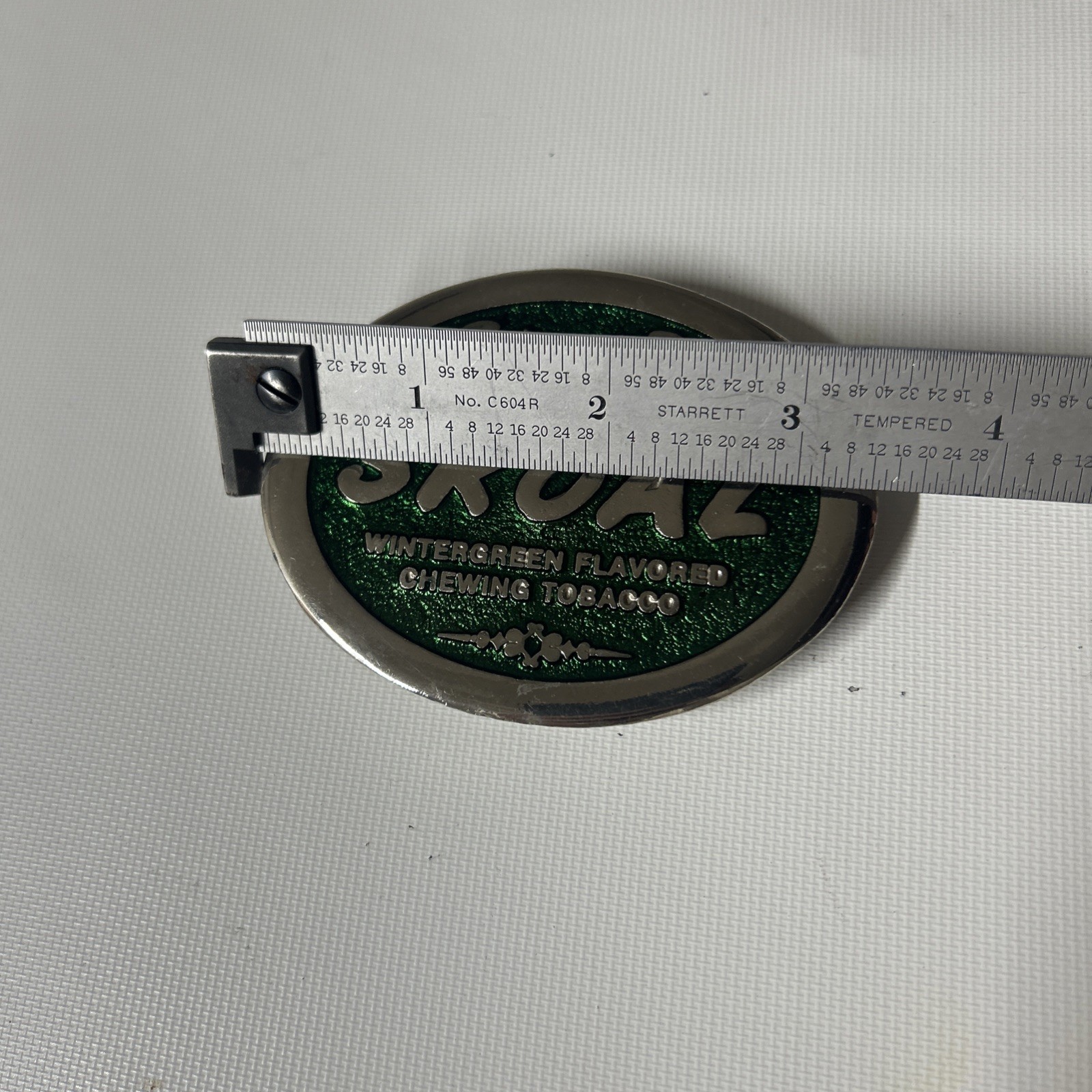 VINTAGE 1970s **SKOAL** WINTERGREEN FLAVORED CHEWING TOBACCO BELT BUCKLE Koleako